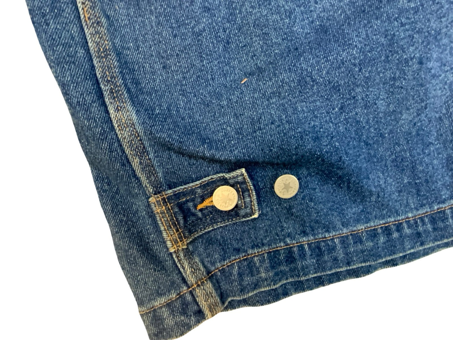 VTG 3/4 SLEEVE 'CONVERSE' ALL STARS DENIM CHORE JACKET AMAZING SUN FADES 2XL