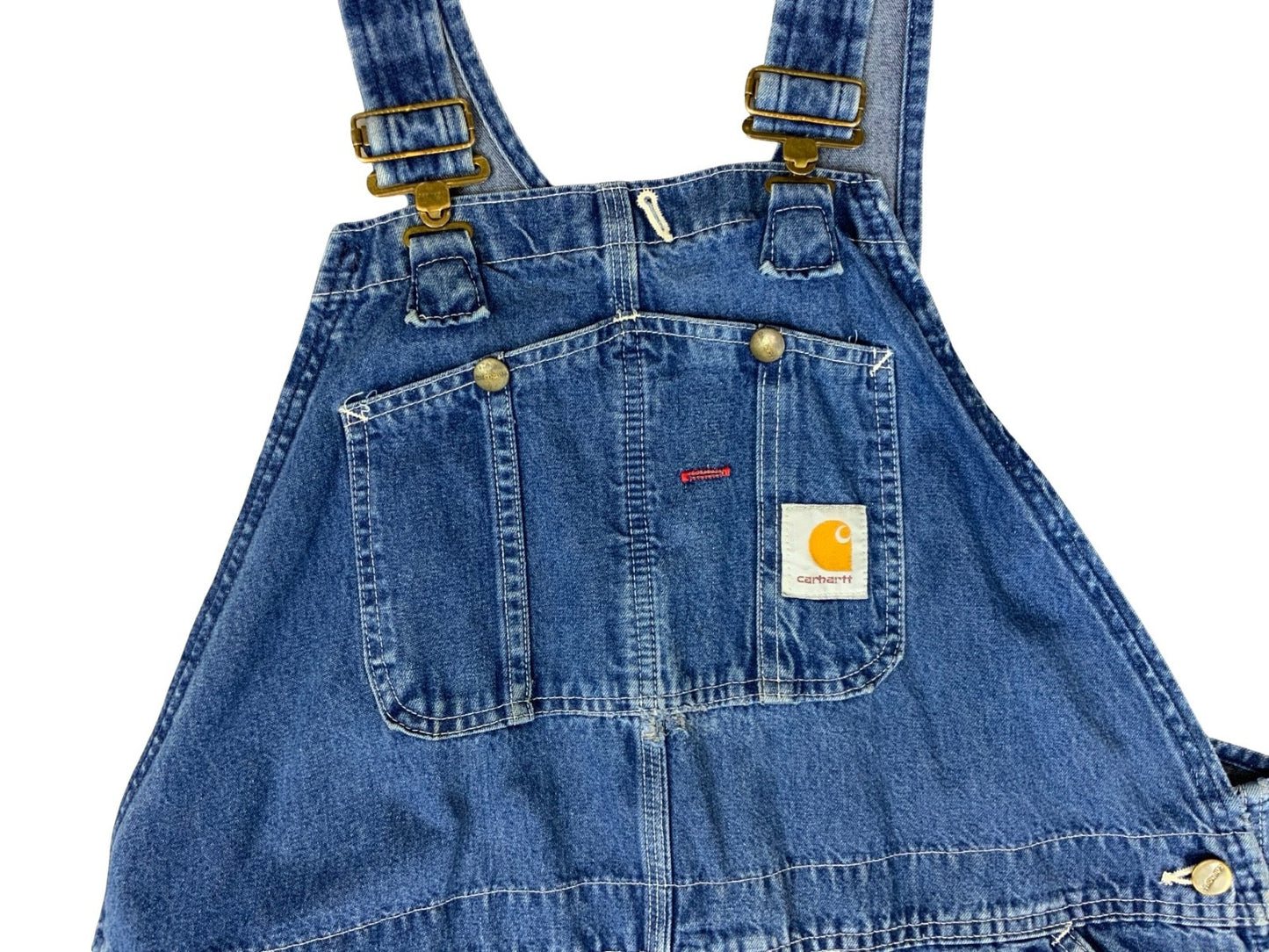 VTG CARHARTT DENIM DUNGAREES CARPENTER USA WORKWEAR ROCKABILLY HILLBILLY 38W 30L