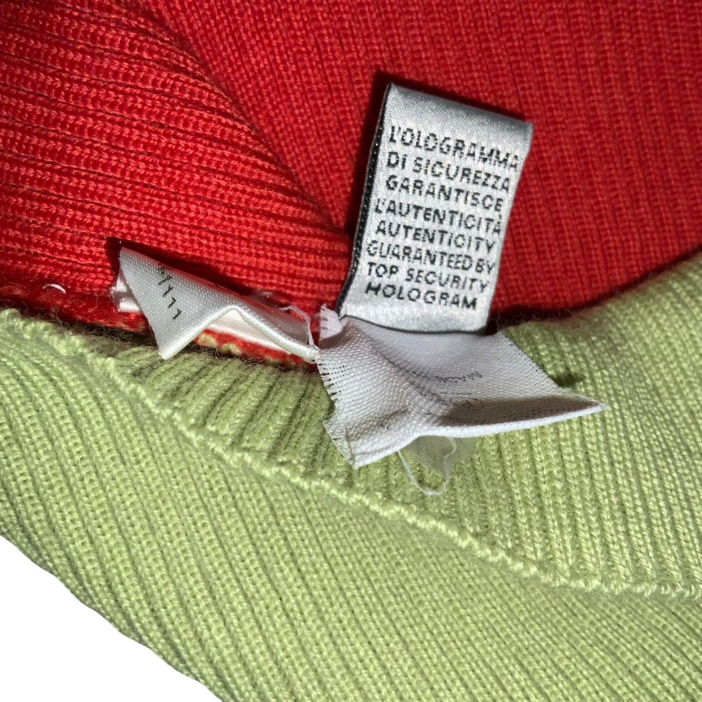 VTG y2k 'DOLCE & GABBANA' D&G RED GREEN TURTLE NECK KNITTED SLEEVELESS TOP SMALL