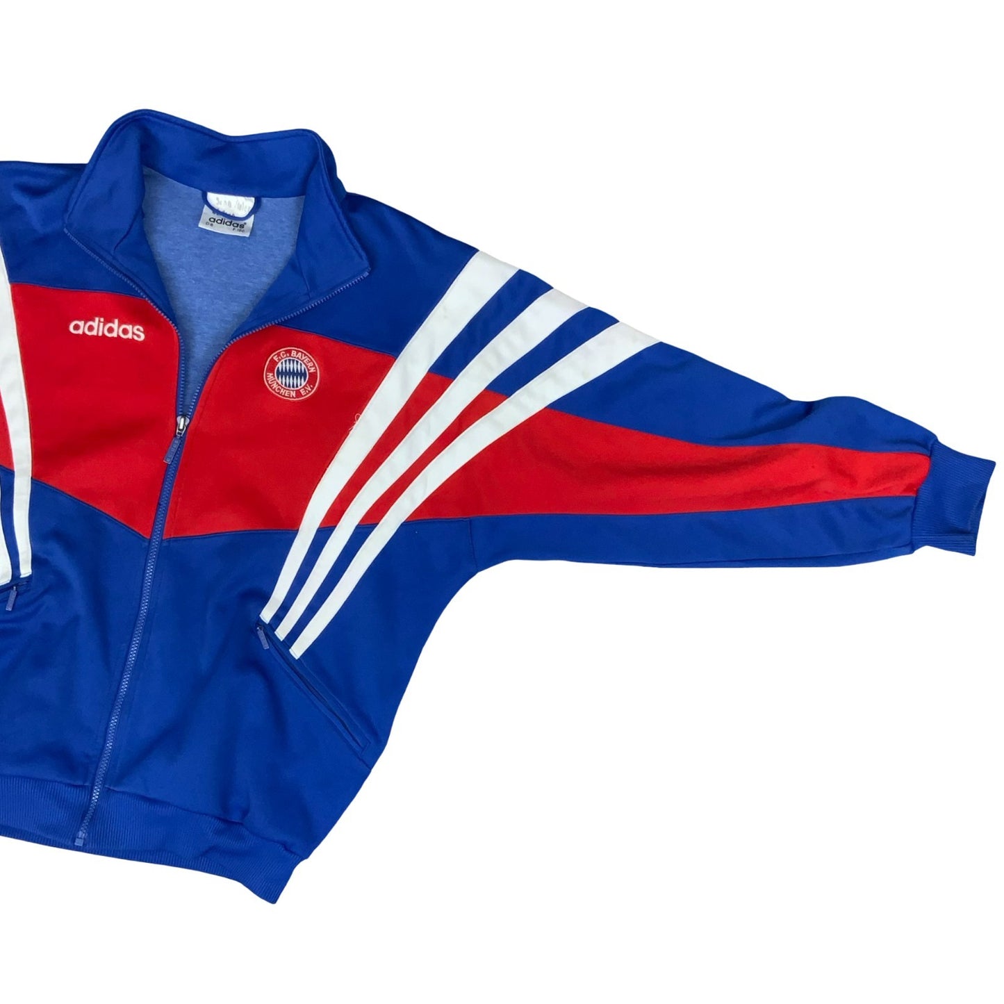 VTG 1995-96 'ADIDAS' BLUE WHITE RED BAYERN MUNICH ZIP-UP TRACK JACKET MED