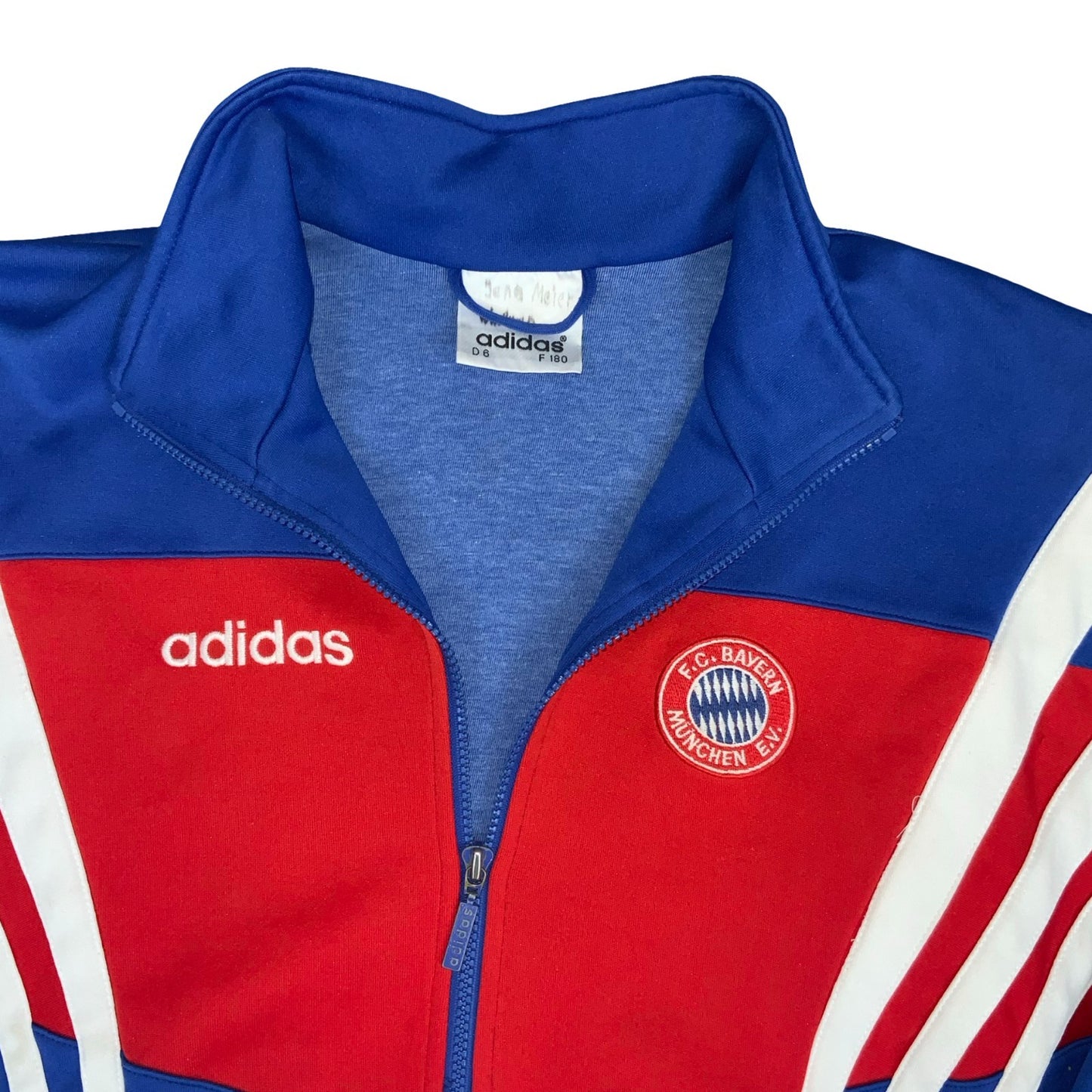 VTG 1995-96 'ADIDAS' BLUE WHITE RED BAYERN MUNICH ZIP-UP TRACK JACKET MED