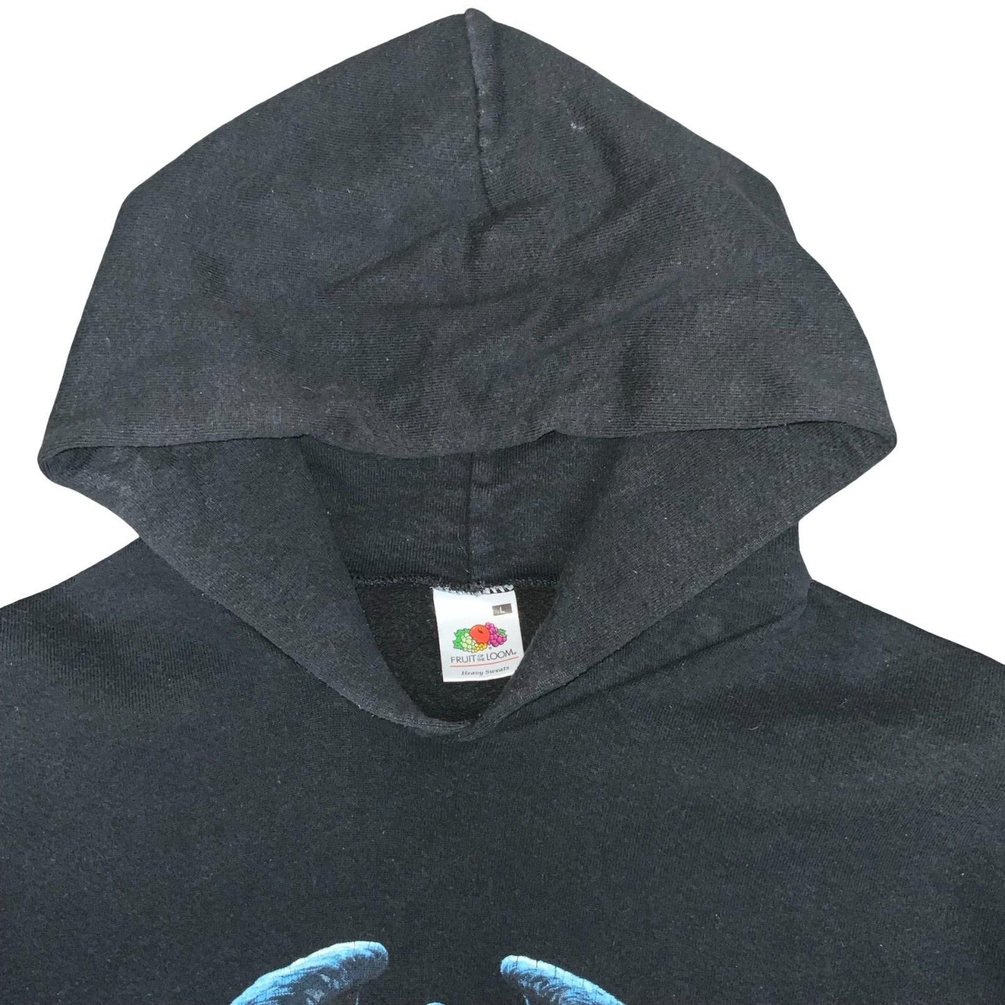 VTG 00s FRUIT OF THE LOOM 'BLIND GUARDIAN' BLACK REAPER GRAPHIC METAL HOODIE M/L