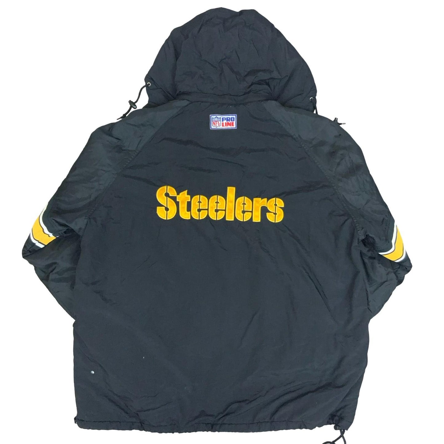VTG 'NFL PRO-LINE STARTER' STEELERS FOOTBALL BLACK PULLOVER OUTDOOR COAT 4XL