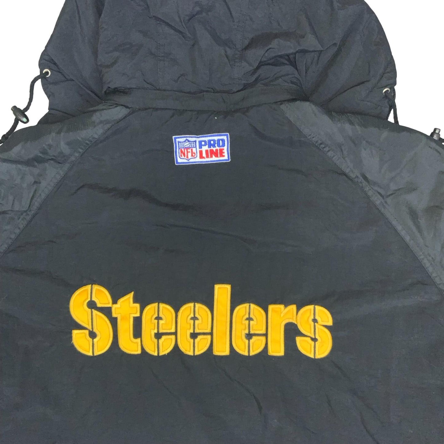 VTG 'NFL PRO-LINE STARTER' STEELERS FOOTBALL BLACK PULLOVER OUTDOOR COAT 4XL