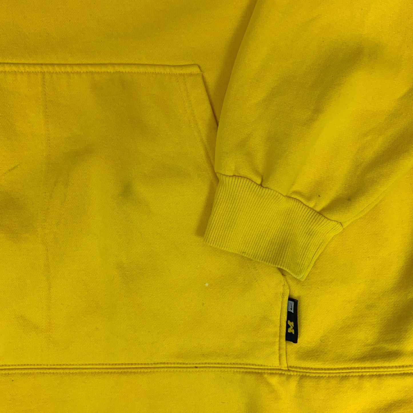 VTG 90s 'NIKE' SWOOSH YELLOW PULL-OVER MICHIGAN WOLVERINES TEAM TAG HOODIE 3XL