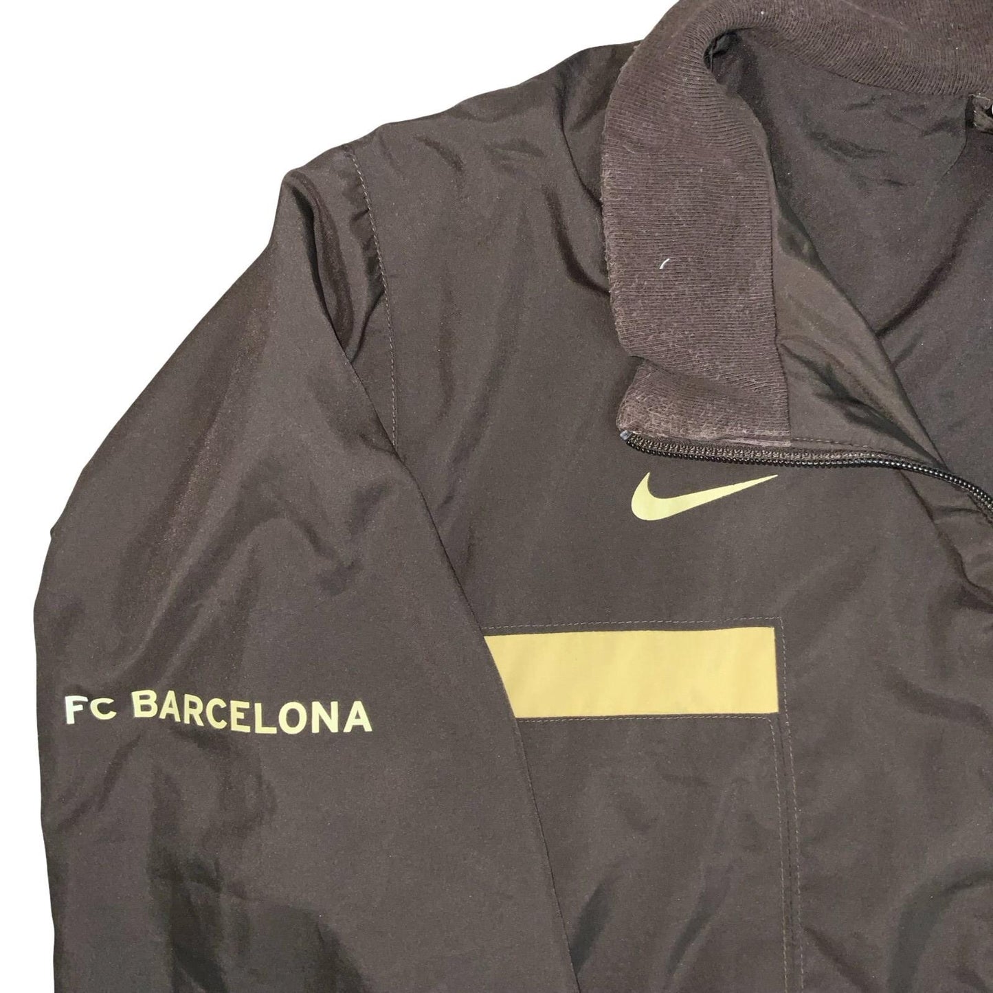 VTG 2008-09 'NIKE' FC BARCELONA BROWN WINDBREAKER TRACK JACKET MEDIUM