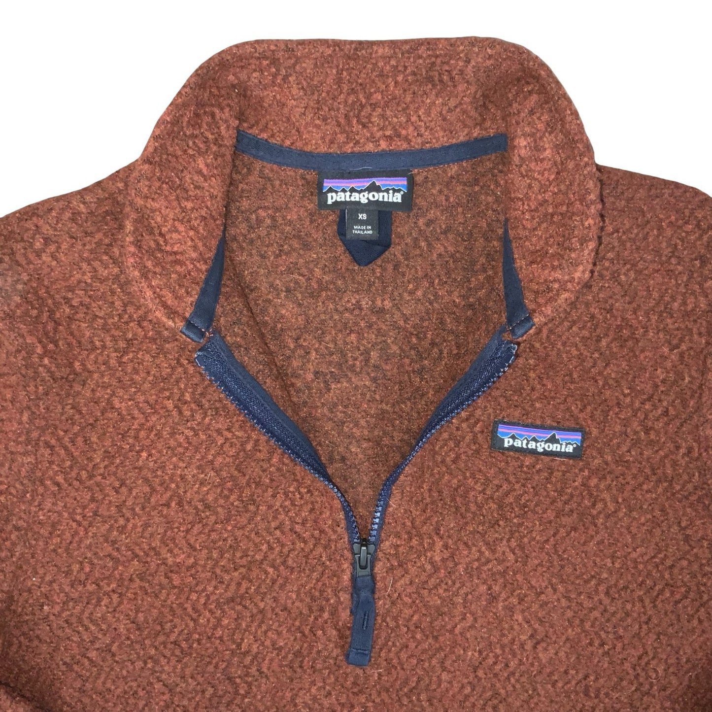 VTG 90s 'PATAGONIA' BROWN TEXTURED TEDDY PULL-OVER WOOL BLEND FLEECE XS