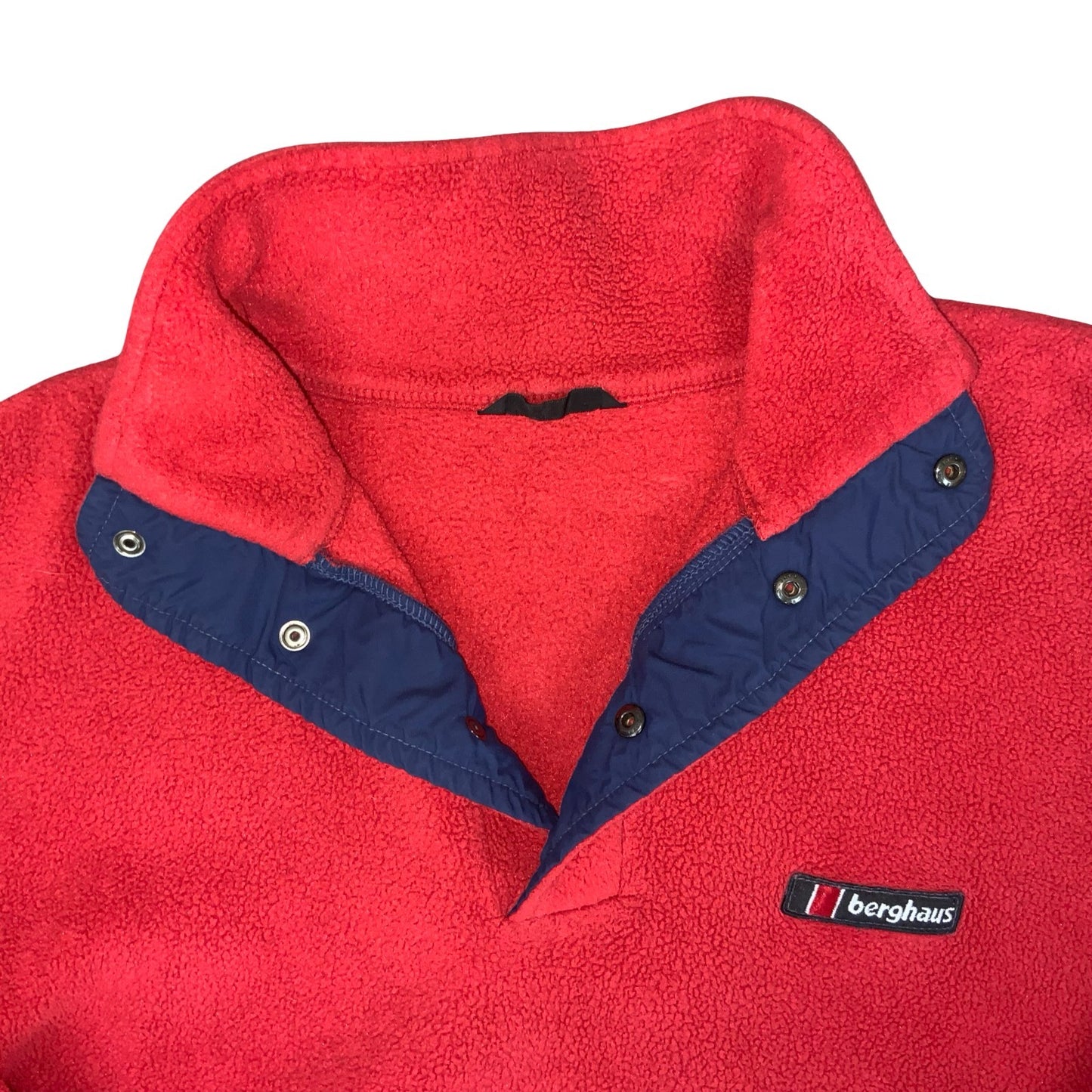 VTG 90s 'BERGHAUS' RED PULL-OVER CASUAL OVERSIZED OUTDOORS TEDDY FLEECE XL