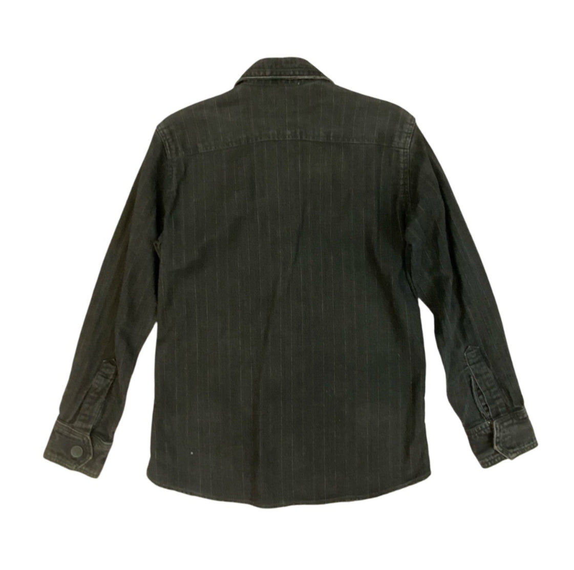 VTG LEVIS MOVIN ON HERRINGBONE & PINSTRIPE DENIM JACKET FADED BLACK XS