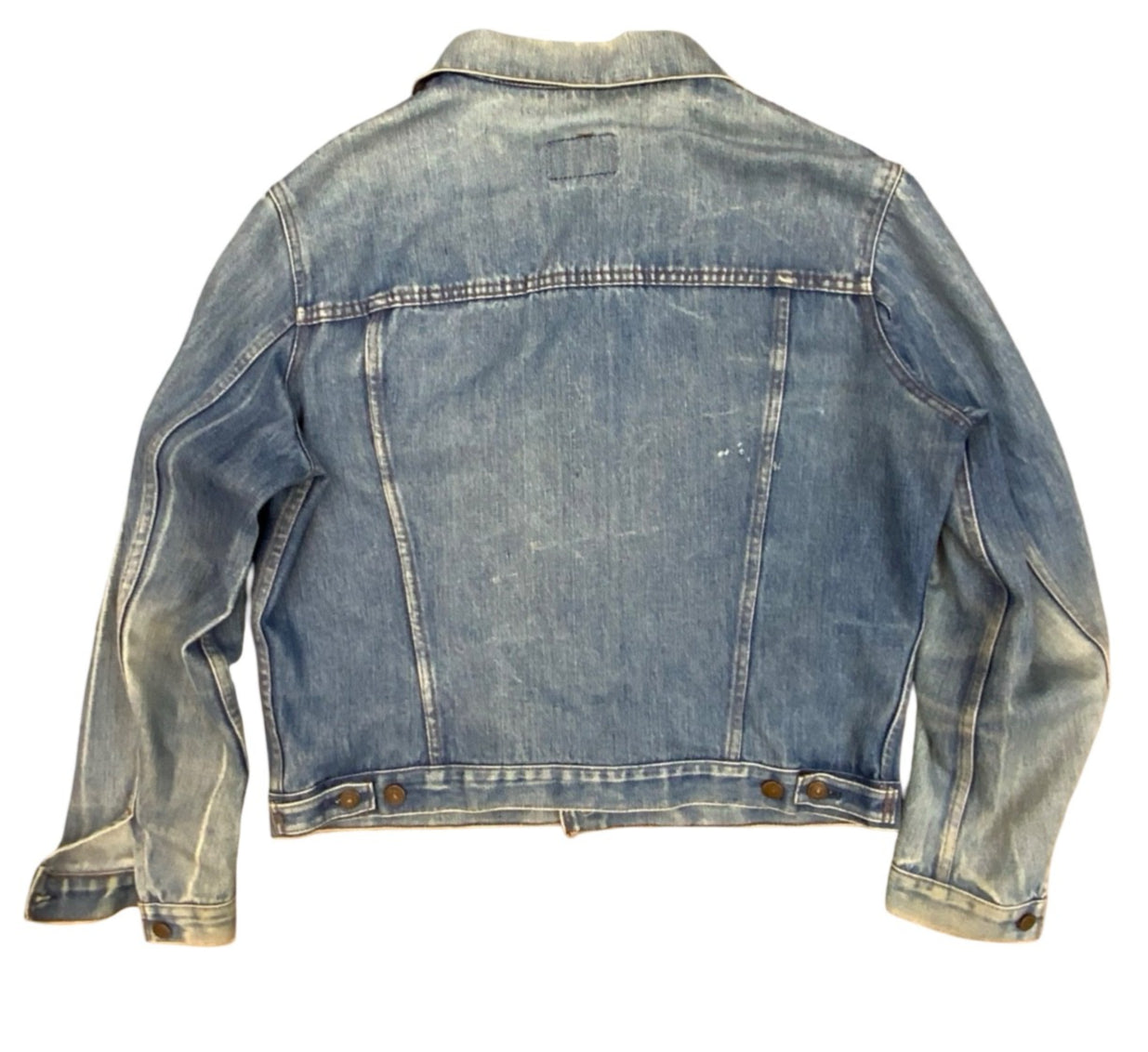 RARE VTG 1970s LEVIS TYPE 3 TRUCKER DENIM JACKET BLUE FADES XL
