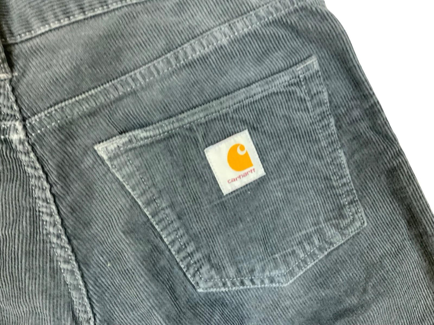 CARHARTT WIP KLONDIKE PANT GREY CORDUROY JEANS TROUSERS 33W 34L