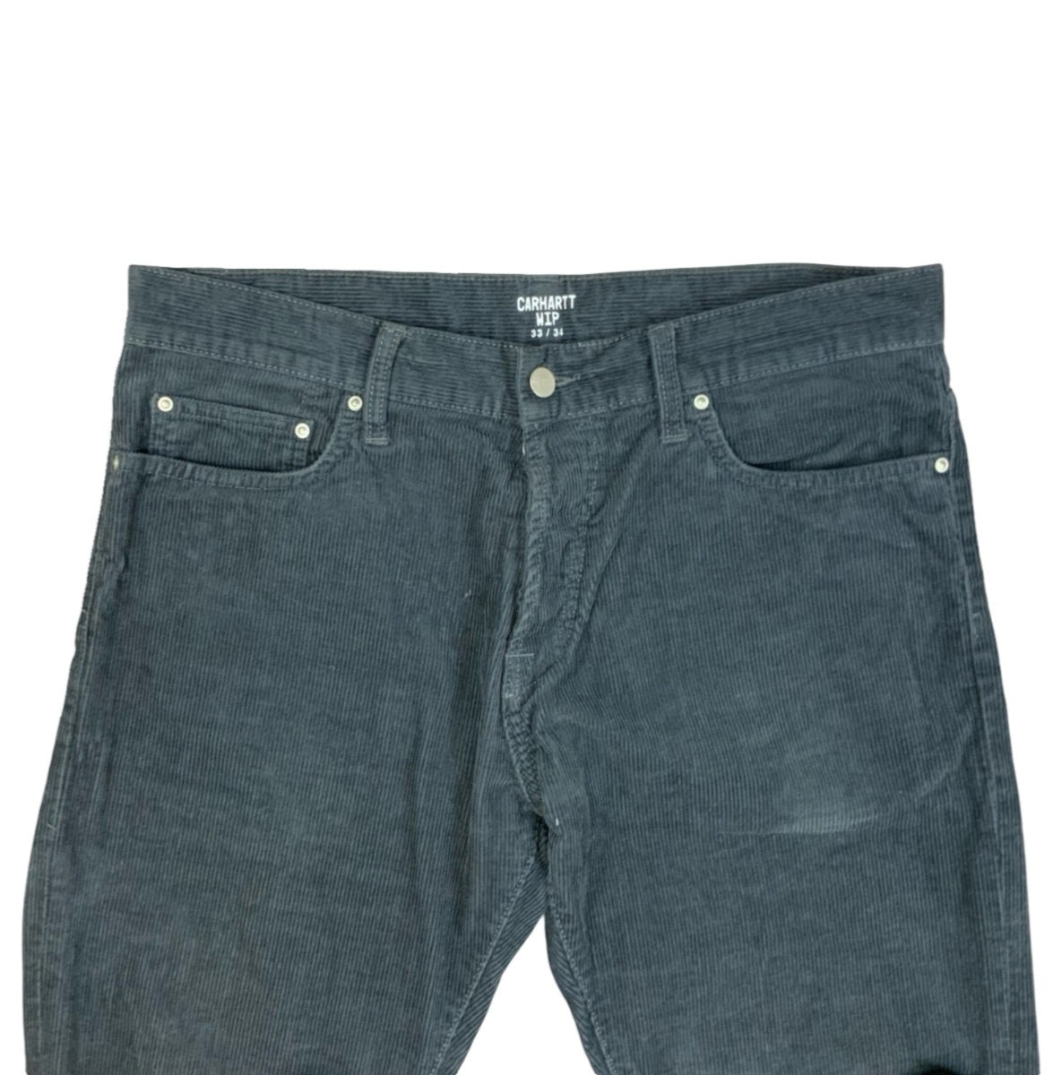 CARHARTT WIP KLONDIKE PANT GREY CORDUROY JEANS TROUSERS 33W 34L