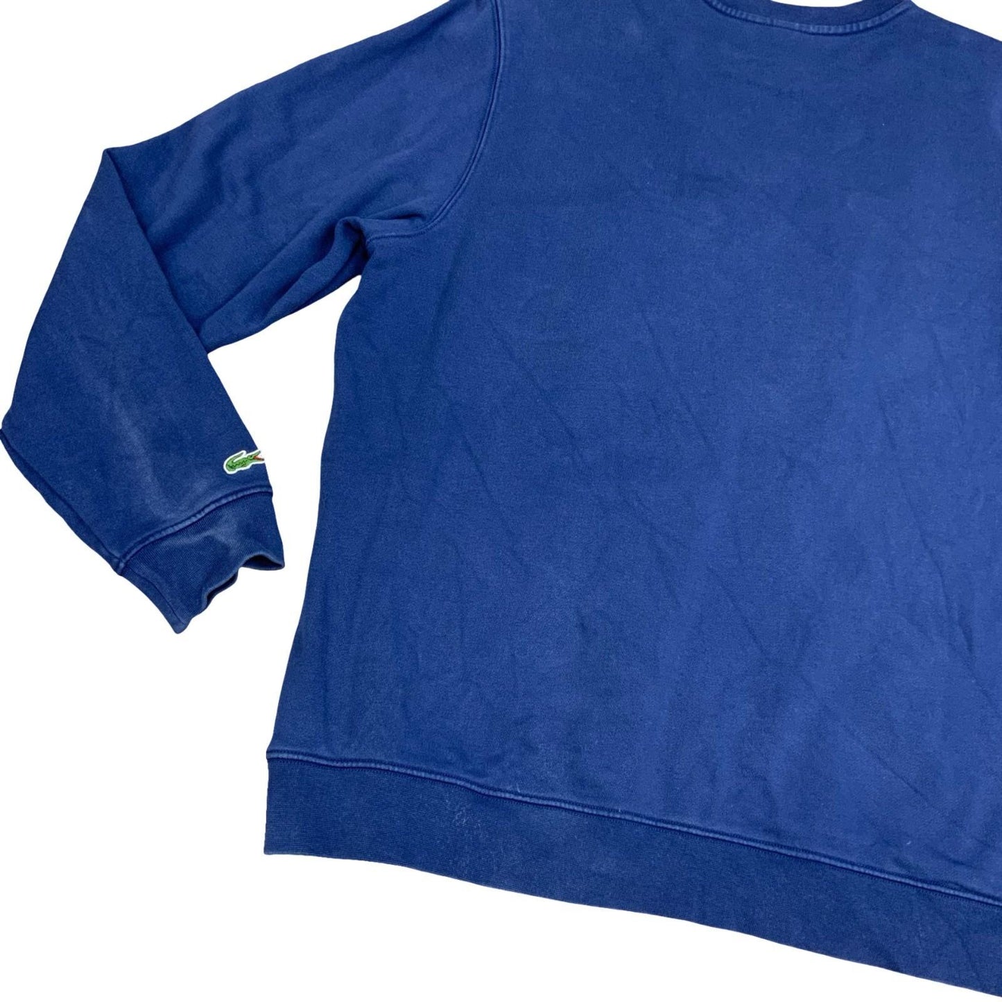 Y2K Lacoste Club Big Logo Embroidered Graphic Navy Blue Crewneck Sweatshirt XXL