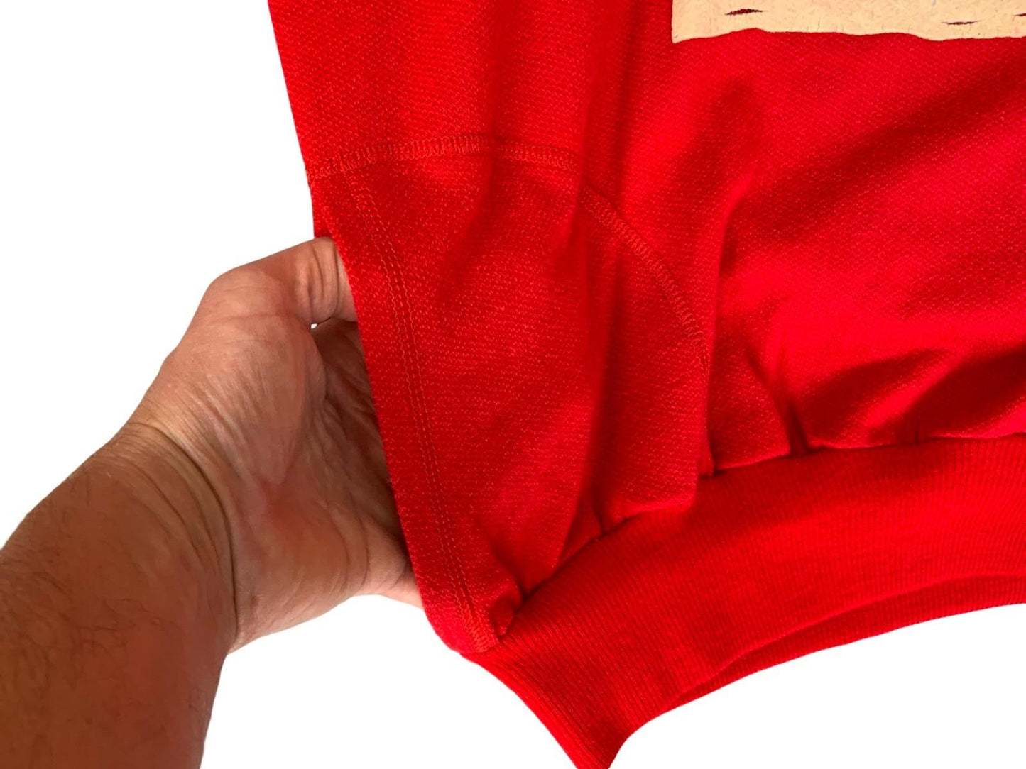 VTG 1970s ITALIAN SNOOPY PEANUTS REVERSE WEAVE POCKET SWEATSHIRT RED LARGE