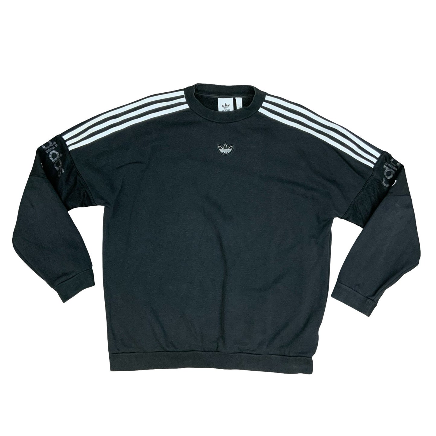 Adidas Originals Trefoil Logo Black Sweater Crewneck Jumper Medium