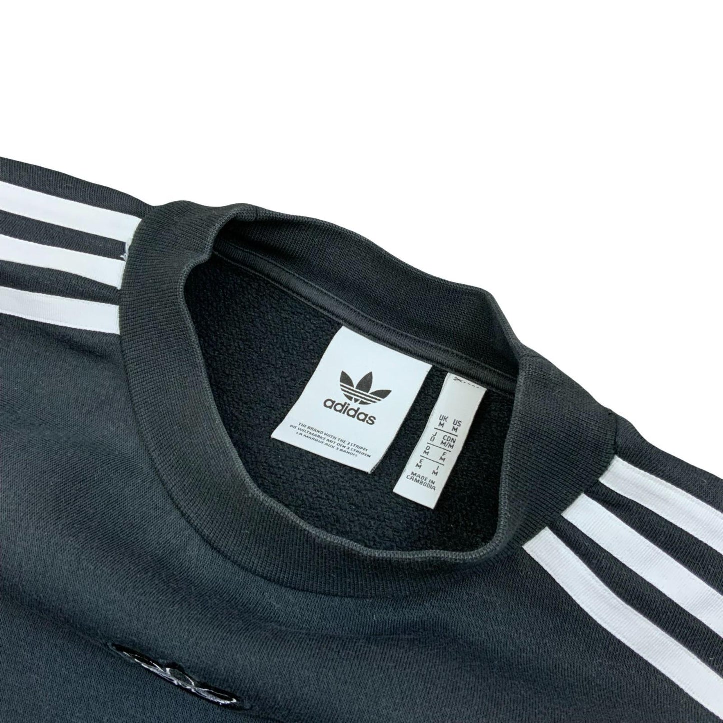 Adidas Originals Trefoil Logo Black Sweater Crewneck Jumper Medium