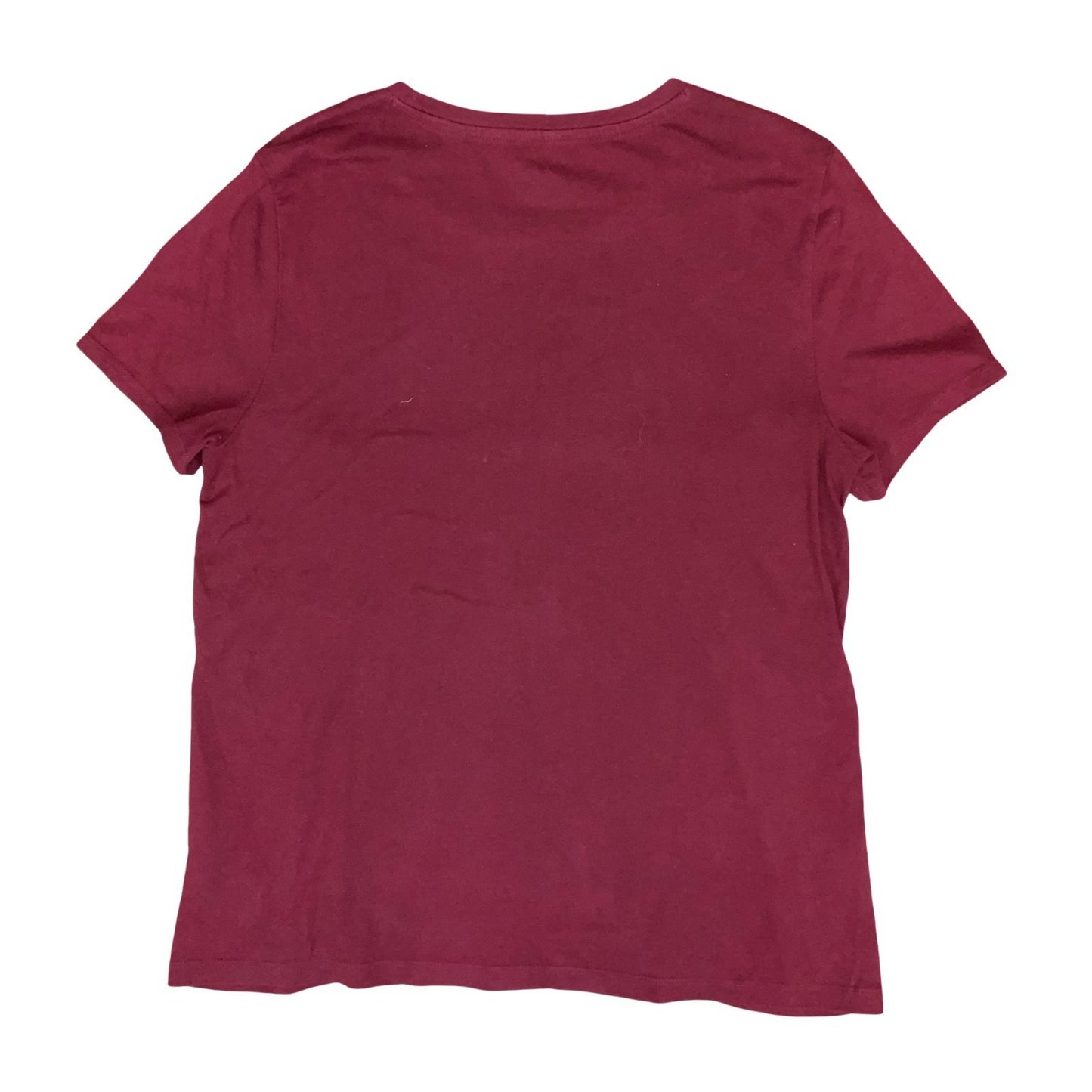 00s 'TOMMY HILFIGER' BURGUNDY RED LOGO SHORT SLEEVE CASUAL SPORT T-SHIRT S M