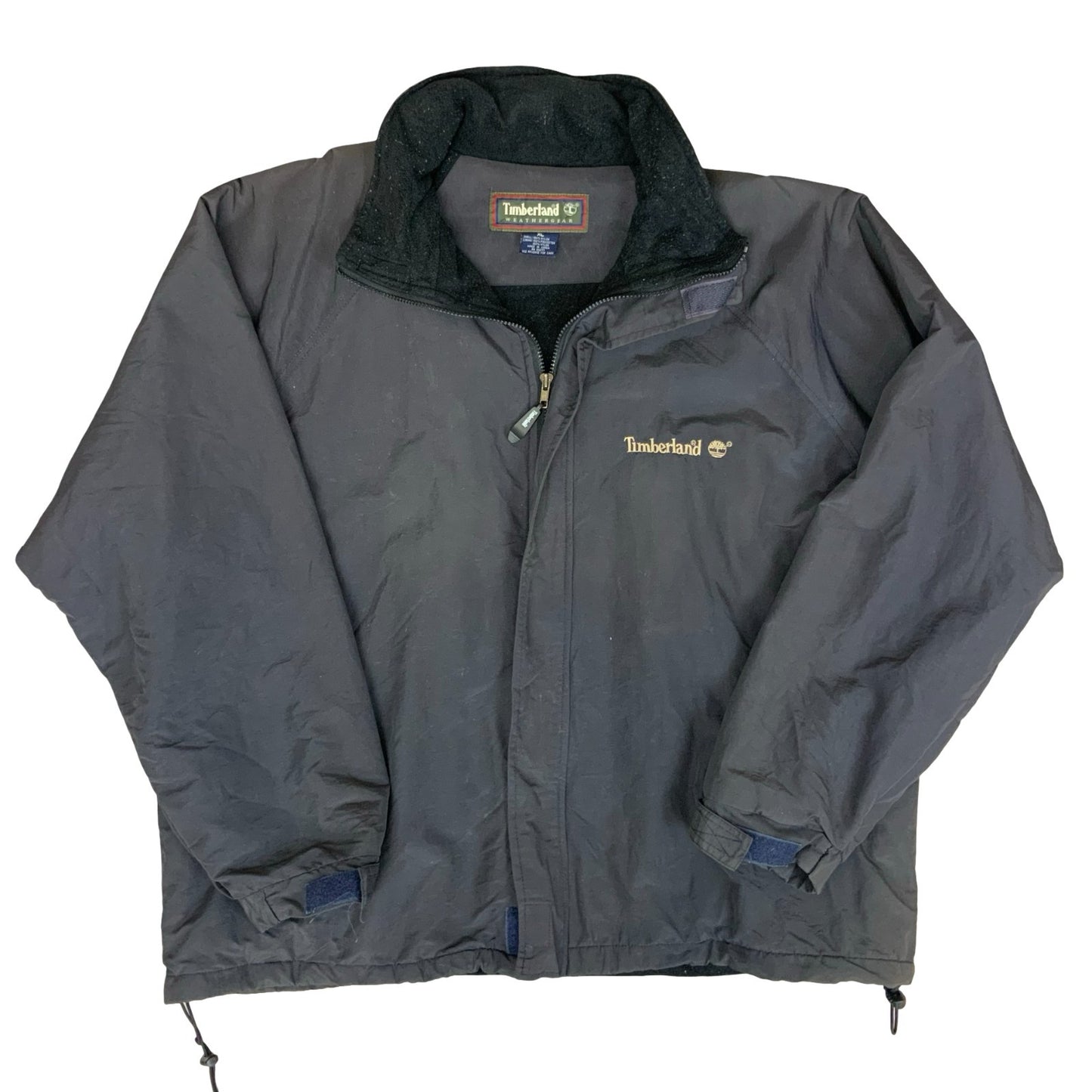 90s 'TIMBERLAND' WEATHER-GEAR BLUE FLEECE LINED WINDBREAKER OUTDOOR COAT 3XL