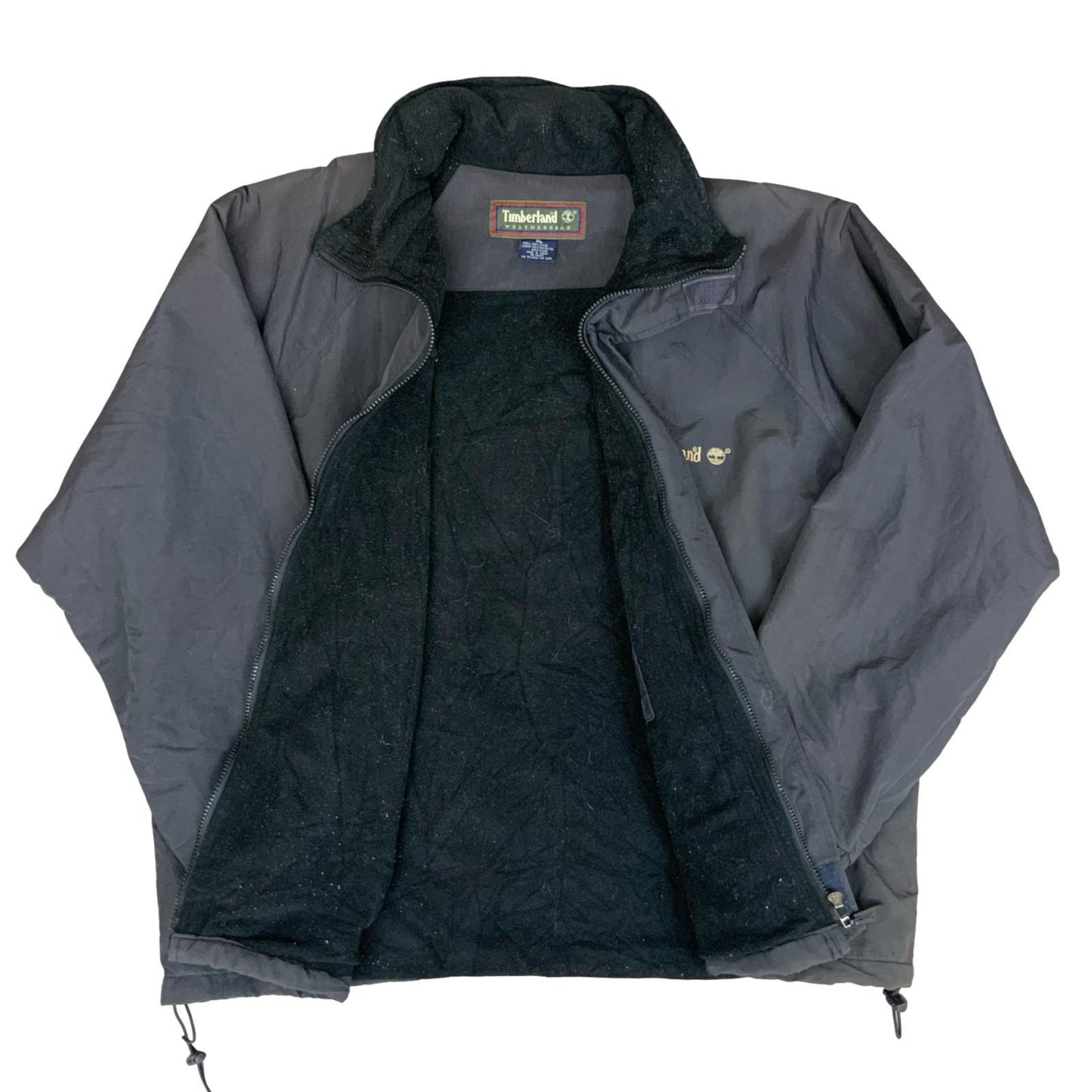 90s 'TIMBERLAND' WEATHER-GEAR BLUE FLEECE LINED WINDBREAKER OUTDOOR COAT 3XL