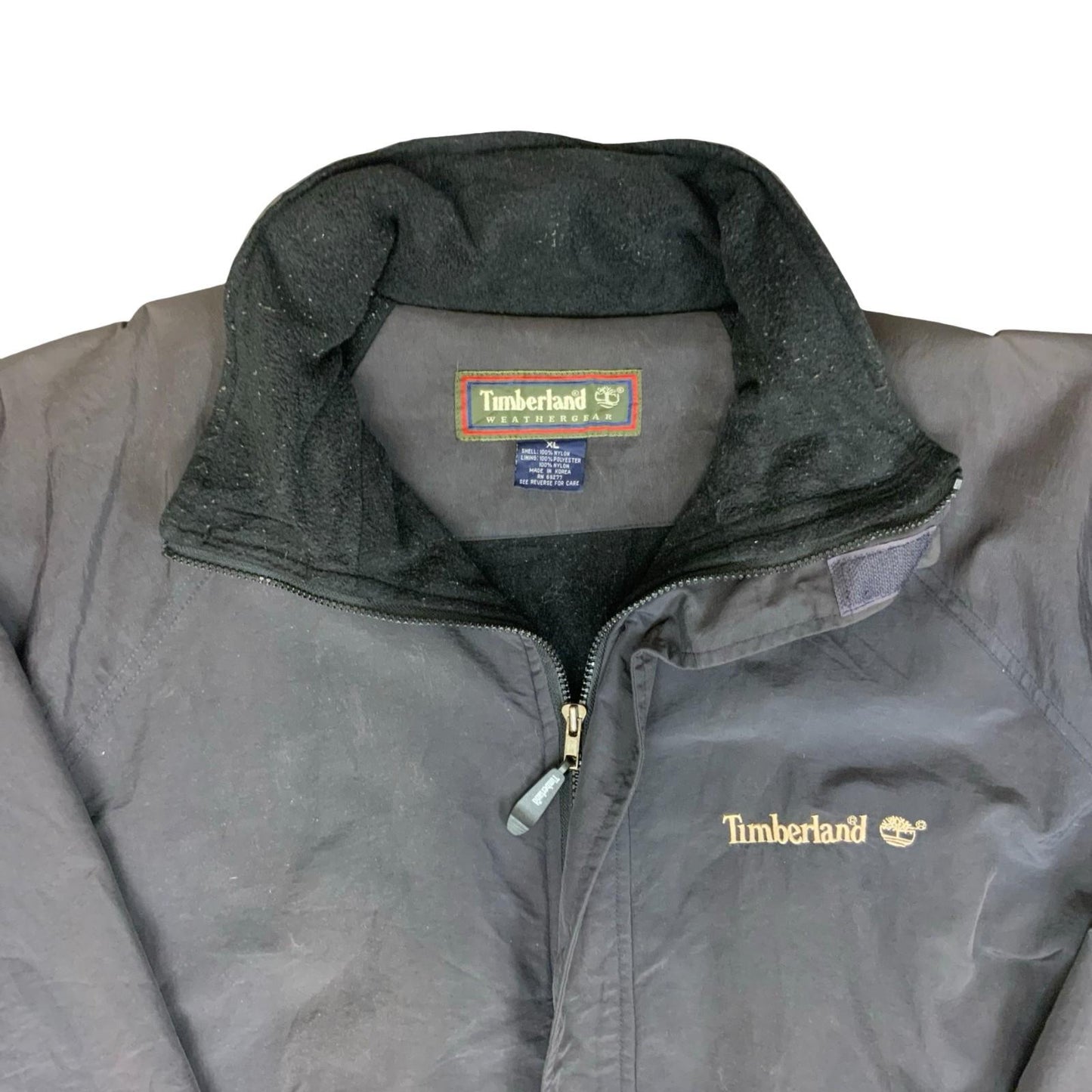 90s 'TIMBERLAND' WEATHER-GEAR BLUE FLEECE LINED WINDBREAKER OUTDOOR COAT 3XL