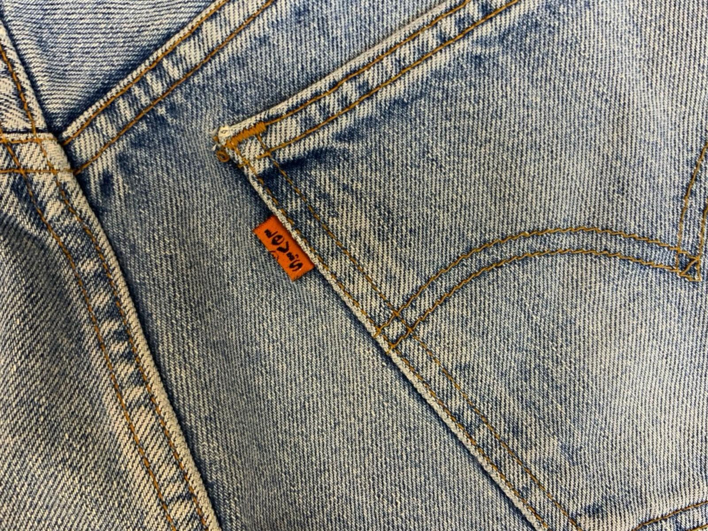 VTG LEVIS 1990s 615 ORANGE TAB LIGHT STONEWASH HEAVYWEIGHT JEANS 34W 33L