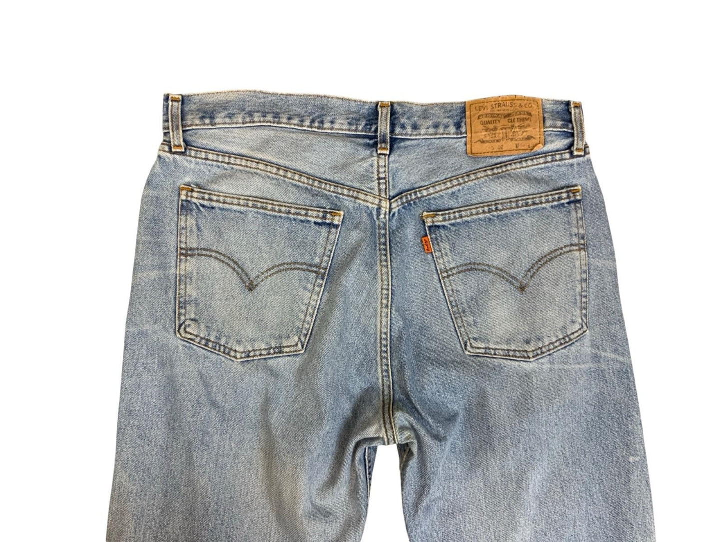 VTG LEVIS 1990s 615 ORANGE TAB LIGHT STONEWASH HEAVYWEIGHT JEANS 34W 33L