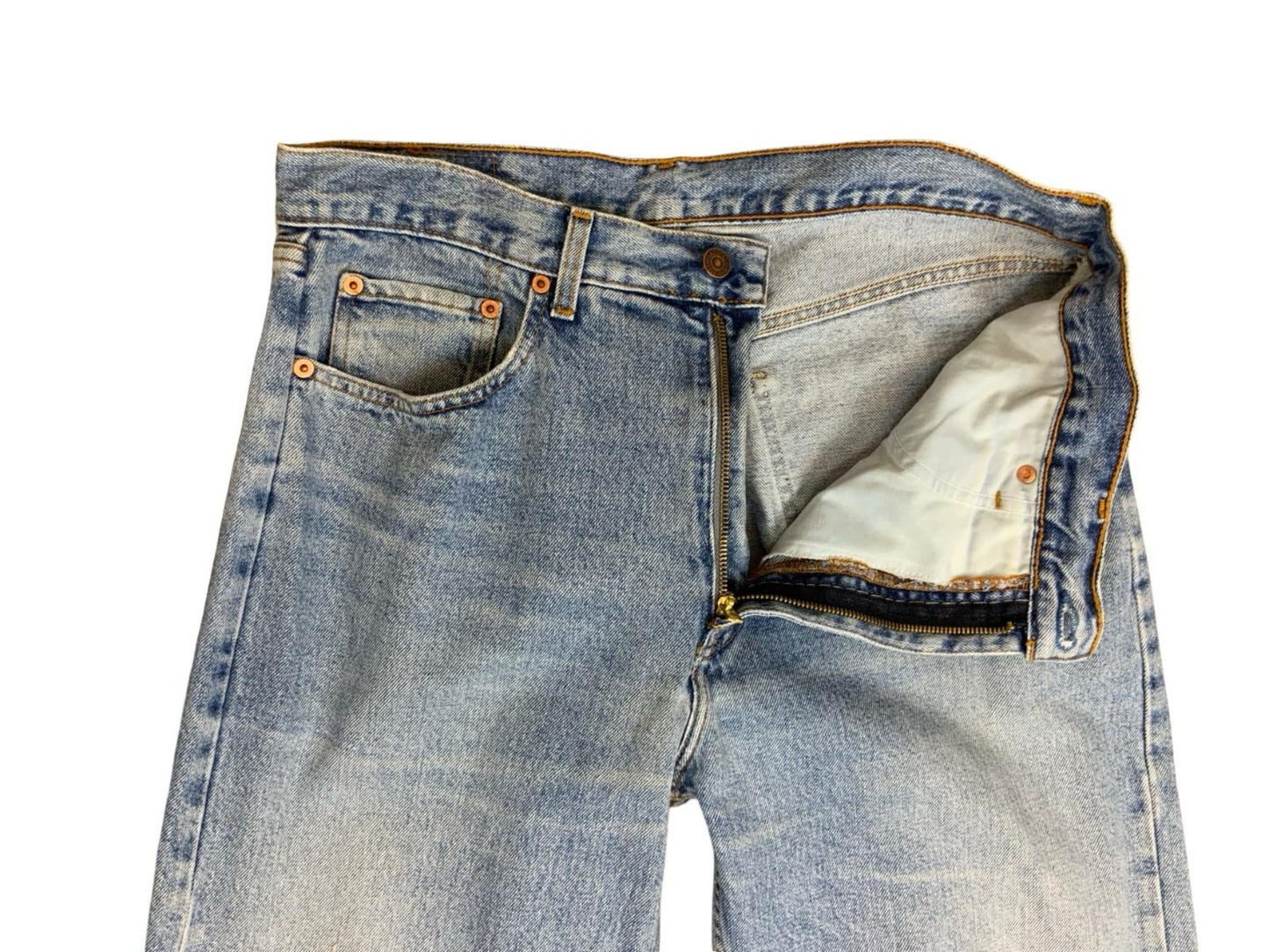 VTG LEVIS 1990s 615 ORANGE TAB LIGHT STONEWASH HEAVYWEIGHT JEANS 34W 33L