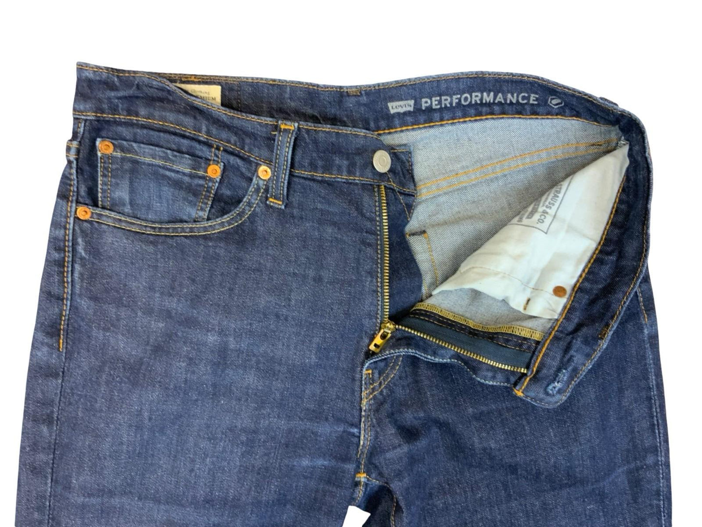 LEVIS BIG E RED TAB 511 PERFORMANCE PREMIUM DENIM JEANS DARK INDIGO 33W 32L