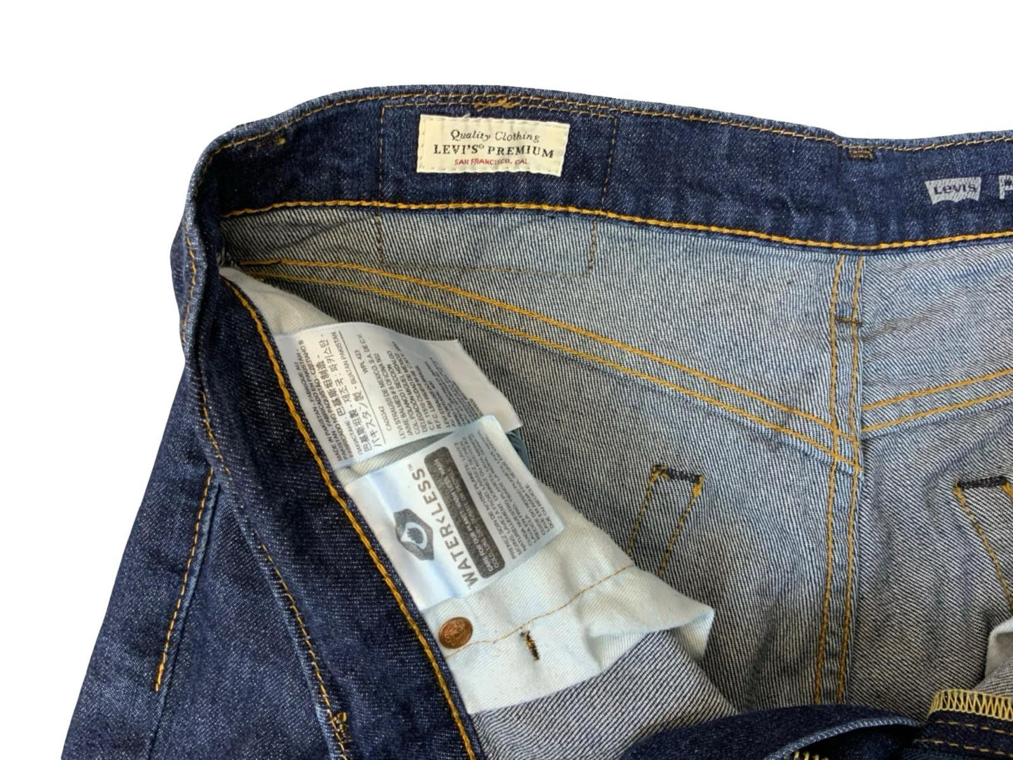 LEVIS BIG E RED TAB 511 PERFORMANCE PREMIUM DENIM JEANS DARK INDIGO 33W 32L