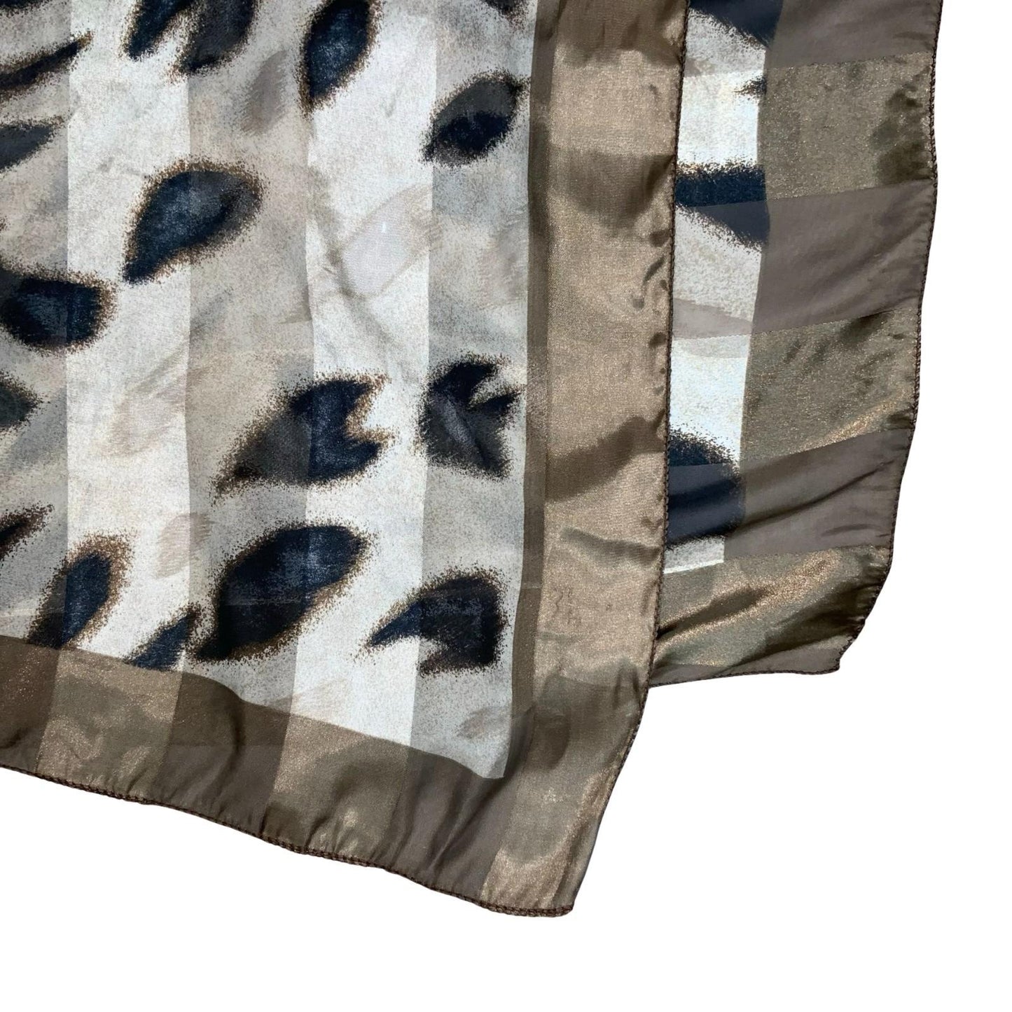 VTG 90s 00s y2k BROWN STRIPED TIGER PRINT ANIMAL SAFARI SQUARE SCARF