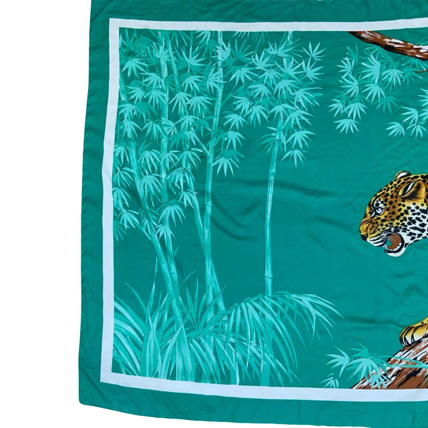 VTG 'FRANCO LAURENTI' LARGE LEOPARD GRAPHIC BAMBOO BEACH COVER-UP SHAWL THROW