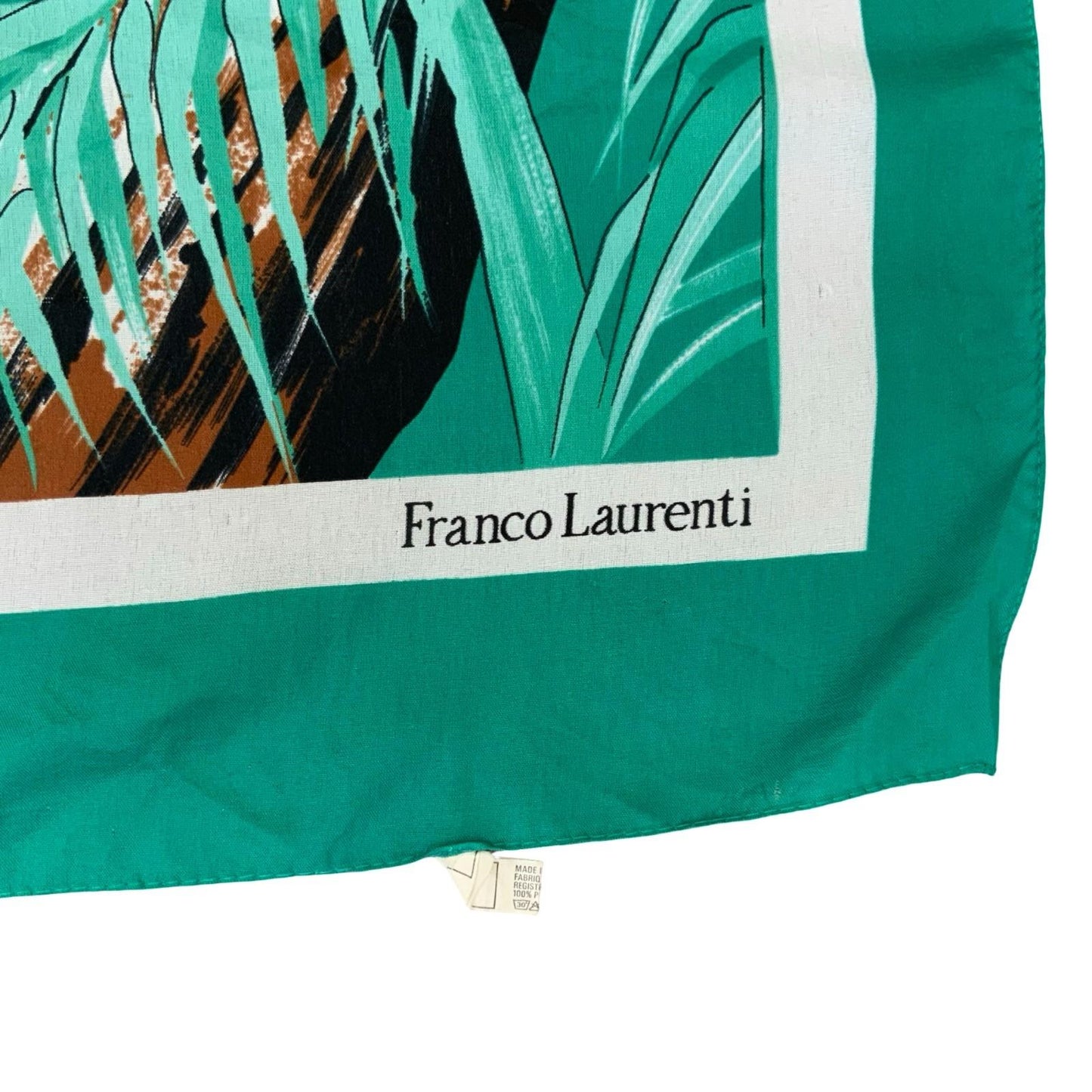 VTG 'FRANCO LAURENTI' LARGE LEOPARD GRAPHIC BAMBOO BEACH COVER-UP SHAWL THROW