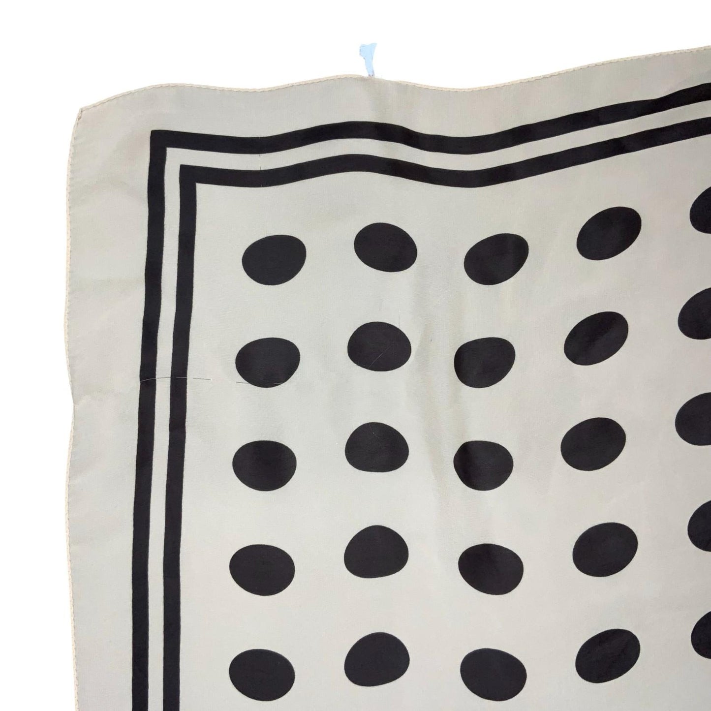 VTG CREAM BROWN BOLD POLKA-DOT GEOMETRIC STATEMENT NECKERCHIEF SQUARE SCARF