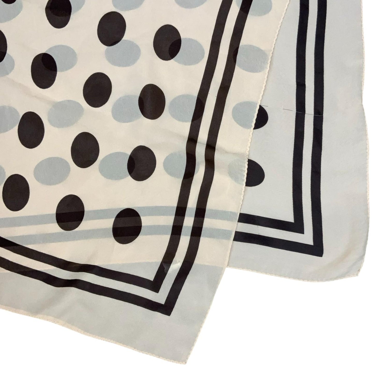 VTG CREAM BROWN BOLD POLKA-DOT GEOMETRIC STATEMENT NECKERCHIEF SQUARE SCARF