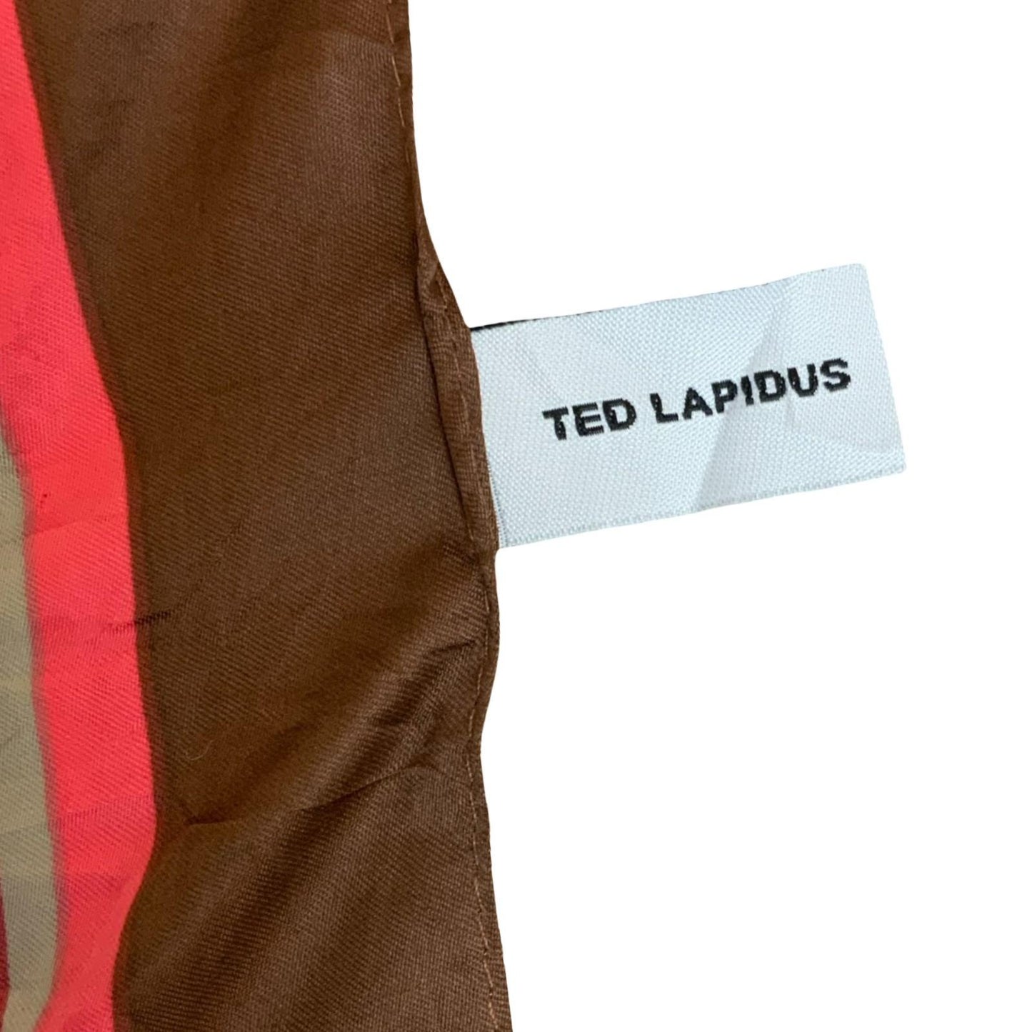 VTG 80s 'TED LAPEDUS' BROWN RED FLORAL OPULENT INTRICATE FRENCH SQUARE SCARF