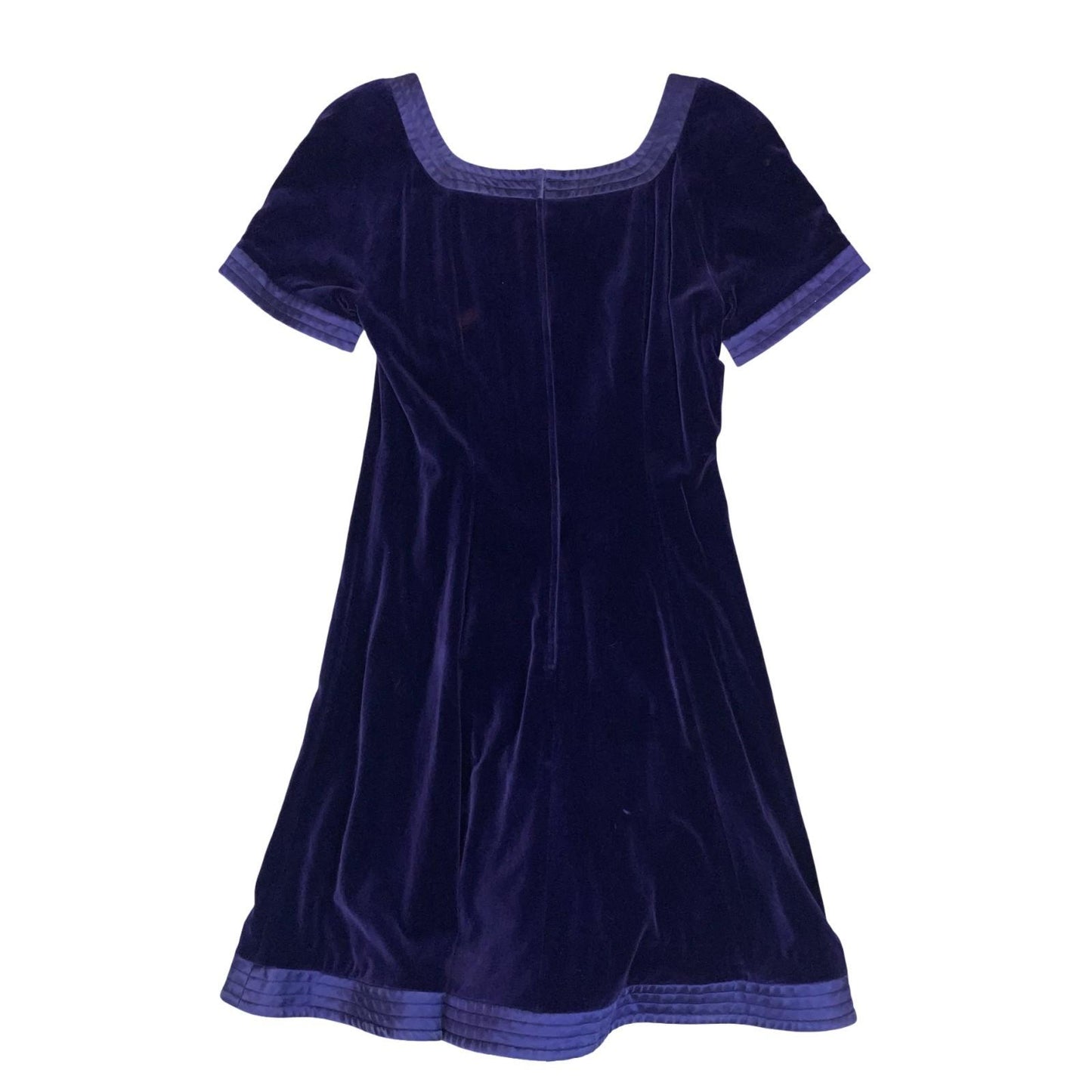VTG 80s 90s 'ESCADA' MARGARETHA LEY COUTURE PURPLE VELVET COCKTAIL MINI DRESS S