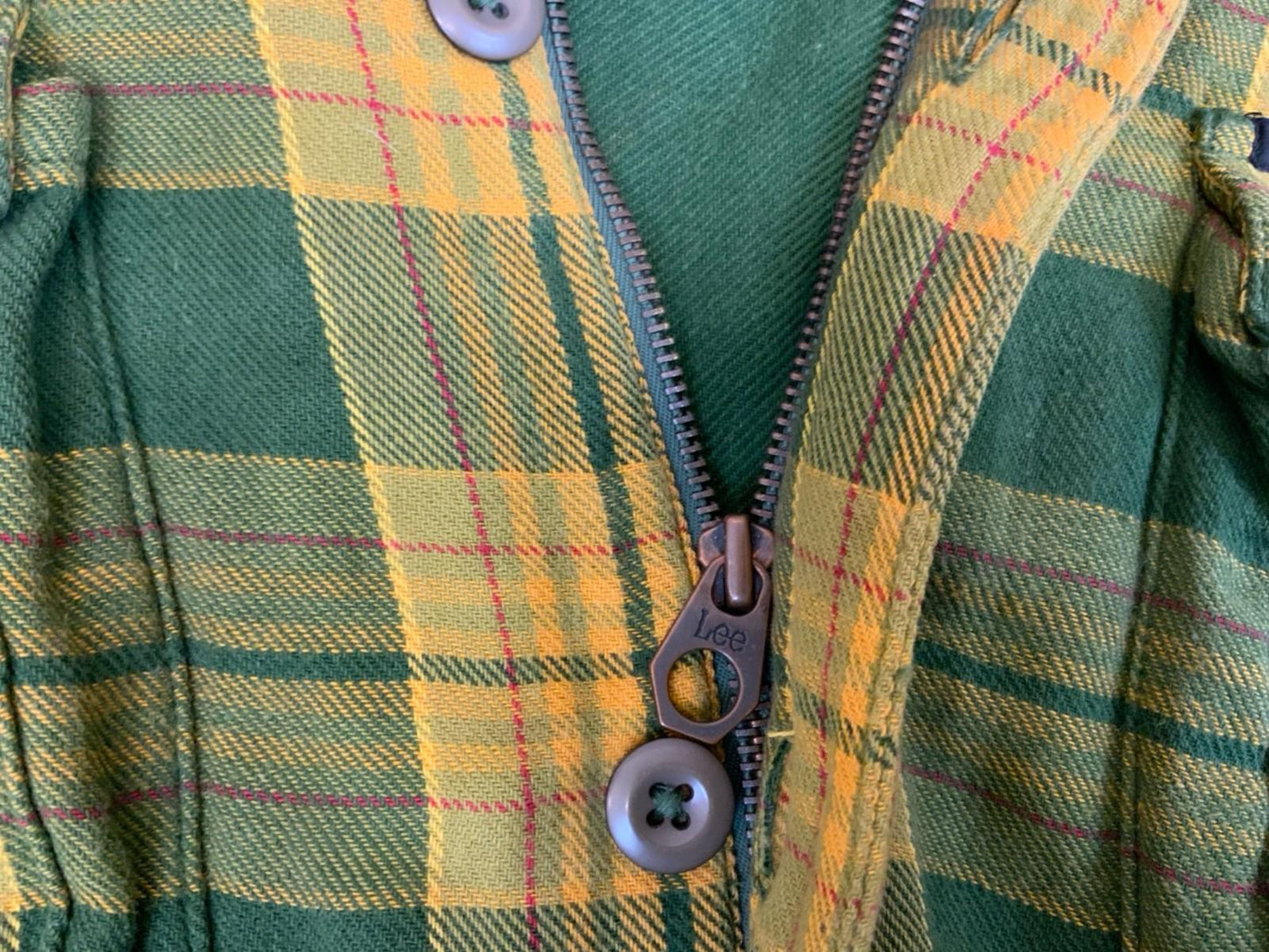 VTG LEE OUTERWEAR GREEN PLAID LINED LUMBERJACK JACKET SHIRT ROCKABILLY XXL