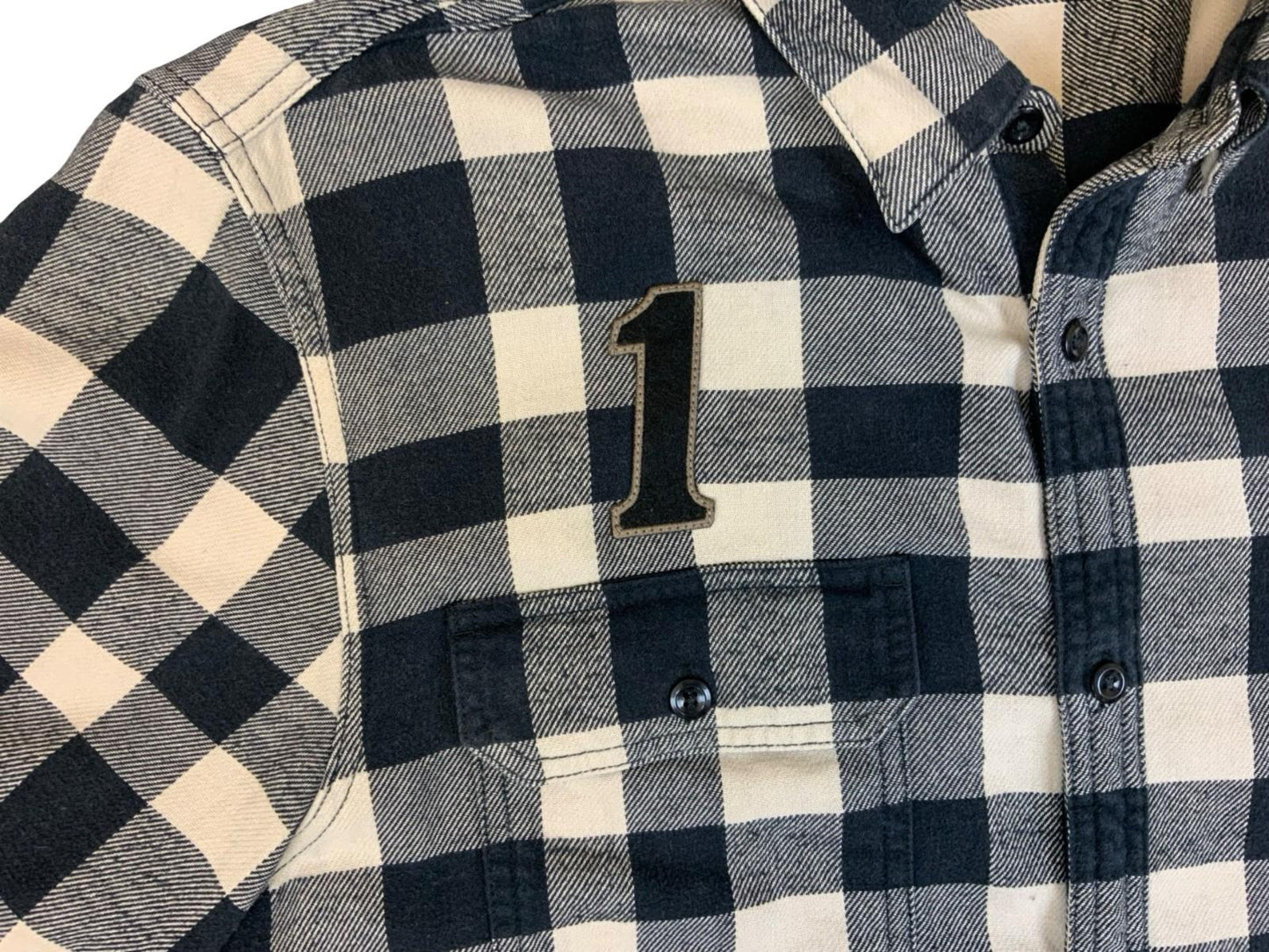 Genuine Harley Davidson Heavy Flannel Over Shirt Black White Buffalo Plaid XL