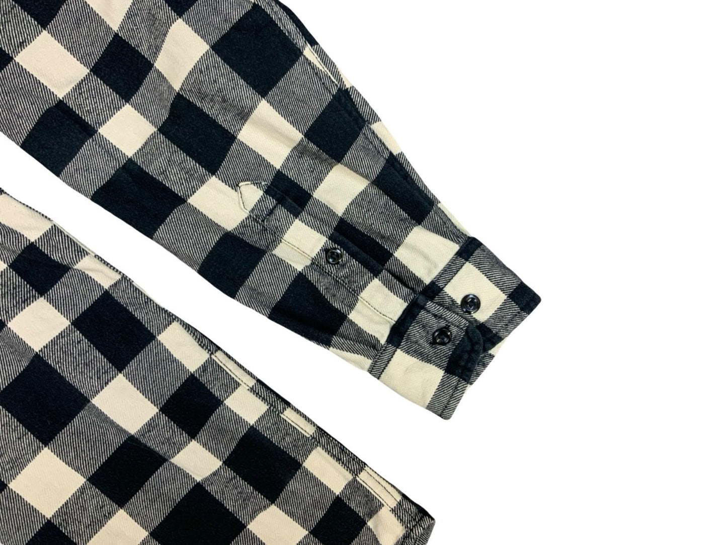 Genuine Harley Davidson Heavy Flannel Over Shirt Black White Buffalo Plaid XL