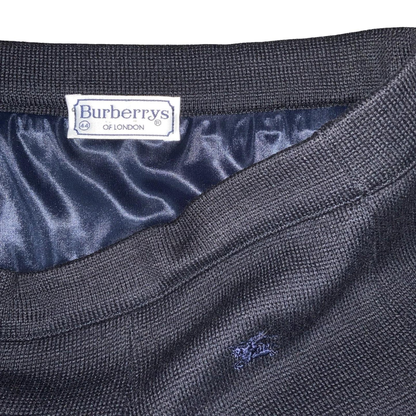 Vtg 90s 'Burberry's' Navy Blue Spanish Elegant Pencil Skirt Large UK 16