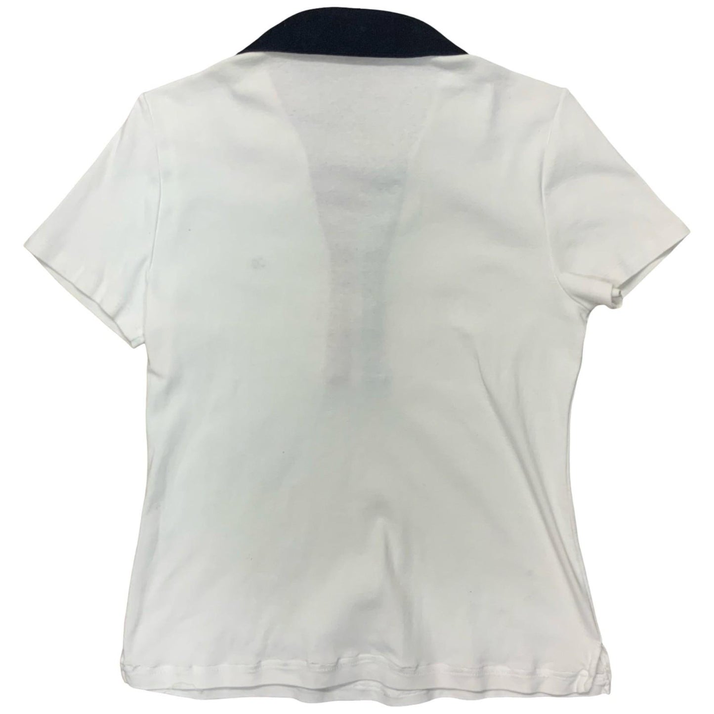 VTG 'Tommy Hilfiger' White Blue Red Interlock Zip Regular Fit Polo Shirt UK 10
