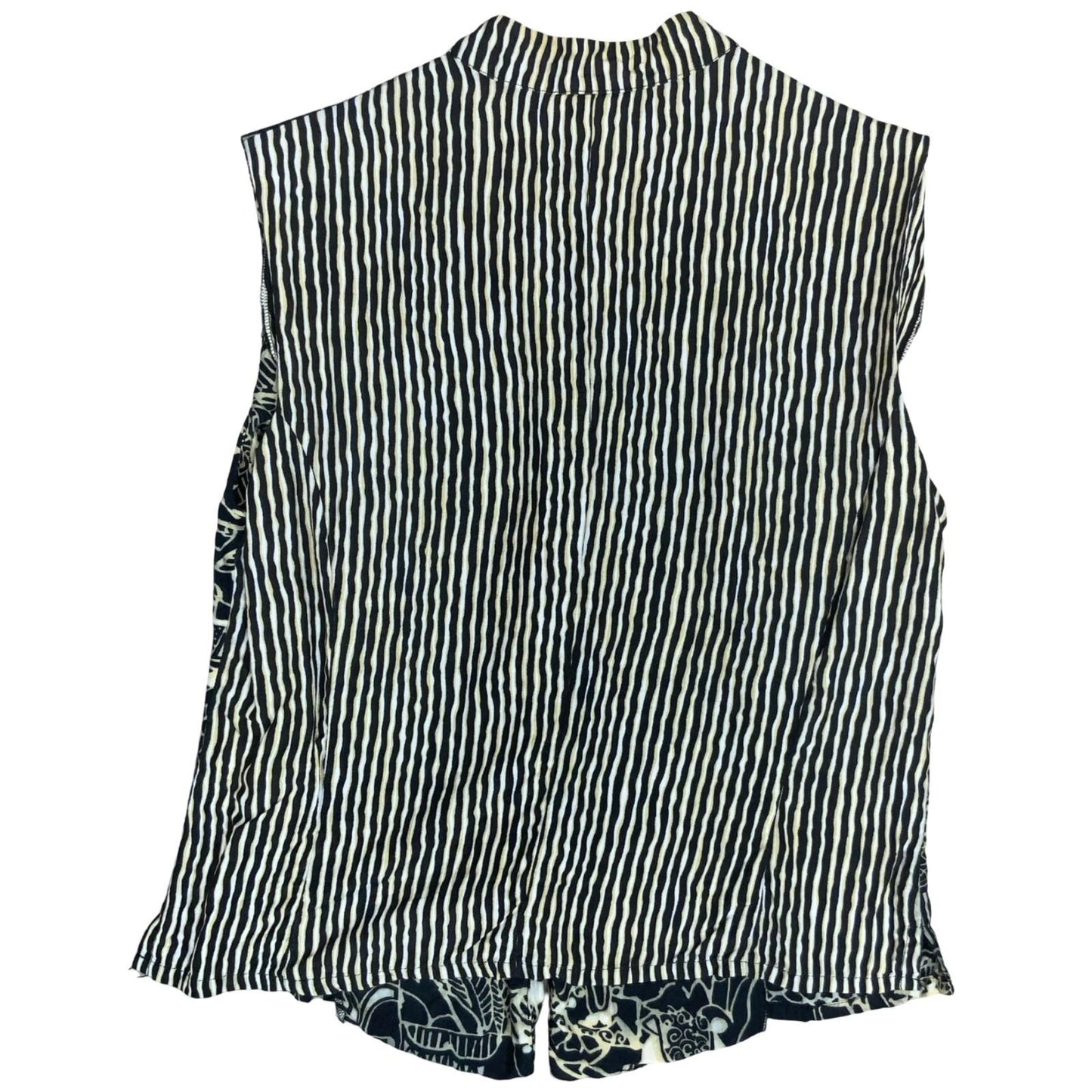 80s 90s 'Betty Barclay' Black White Abstract Patterned Sleeveless Blouse UK12