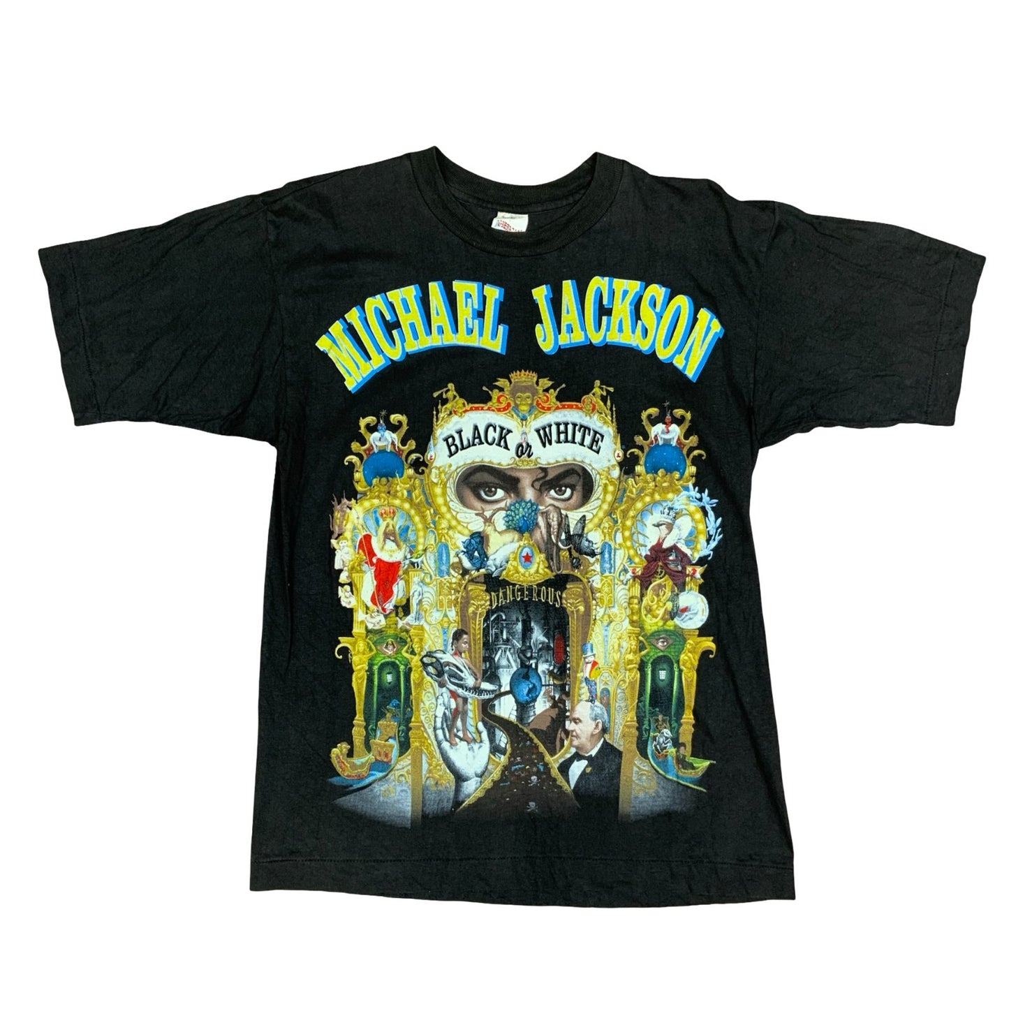 Vtg 90s Michael Jackson Black Or White Dangerous Single Stitch Graphic Tee M/L