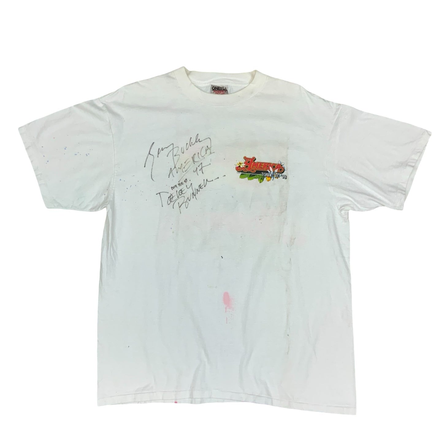 Rare SIGNED Vtg America Tour 97-98 Vintage Graphic T Shirt XL (Read Description)
