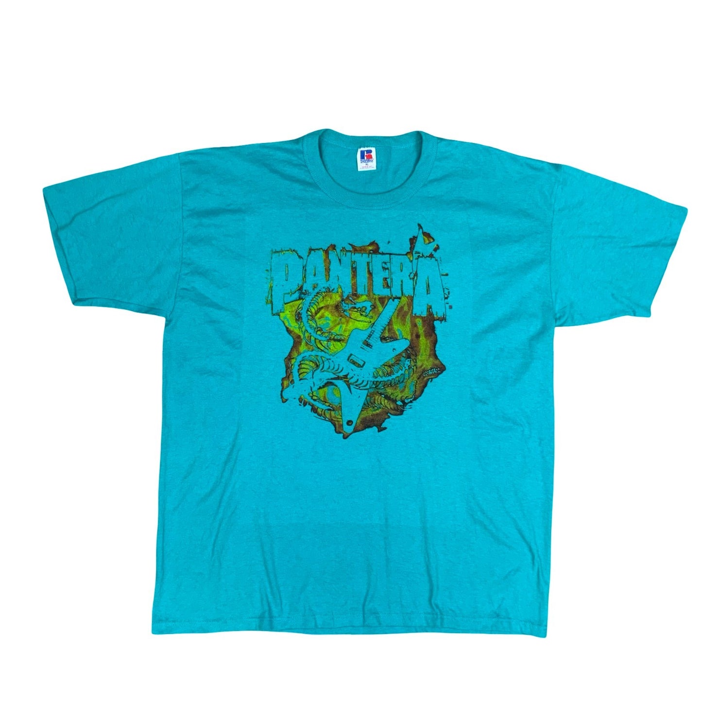 Vintage 90s Aqua Pantera Single Stitch Russell Athletic Graphic T-Shirt XL