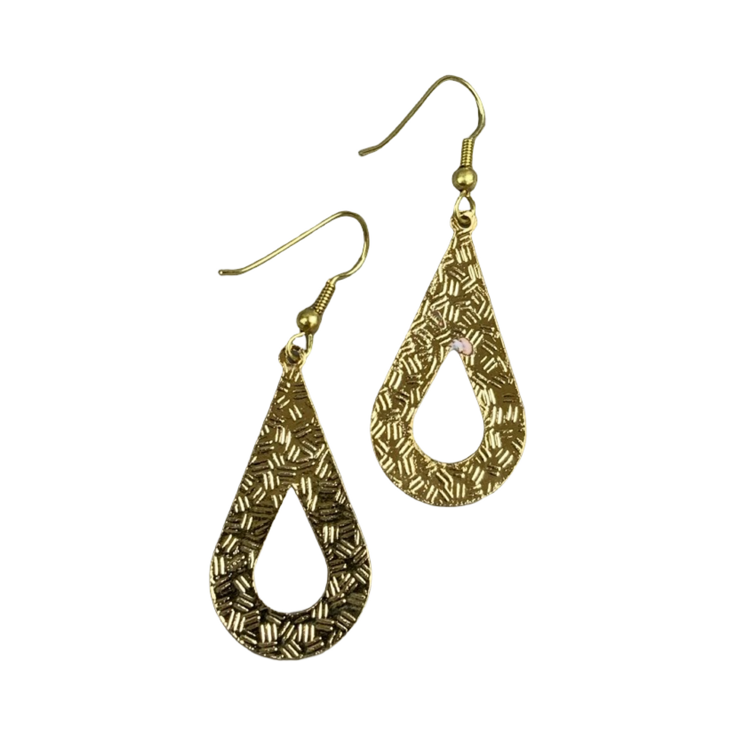 VTG 90S WHITE GOLD RED GREEN TEARDROP ENAMEL ART DECO FLORAL DROP EARRINGS ENV9