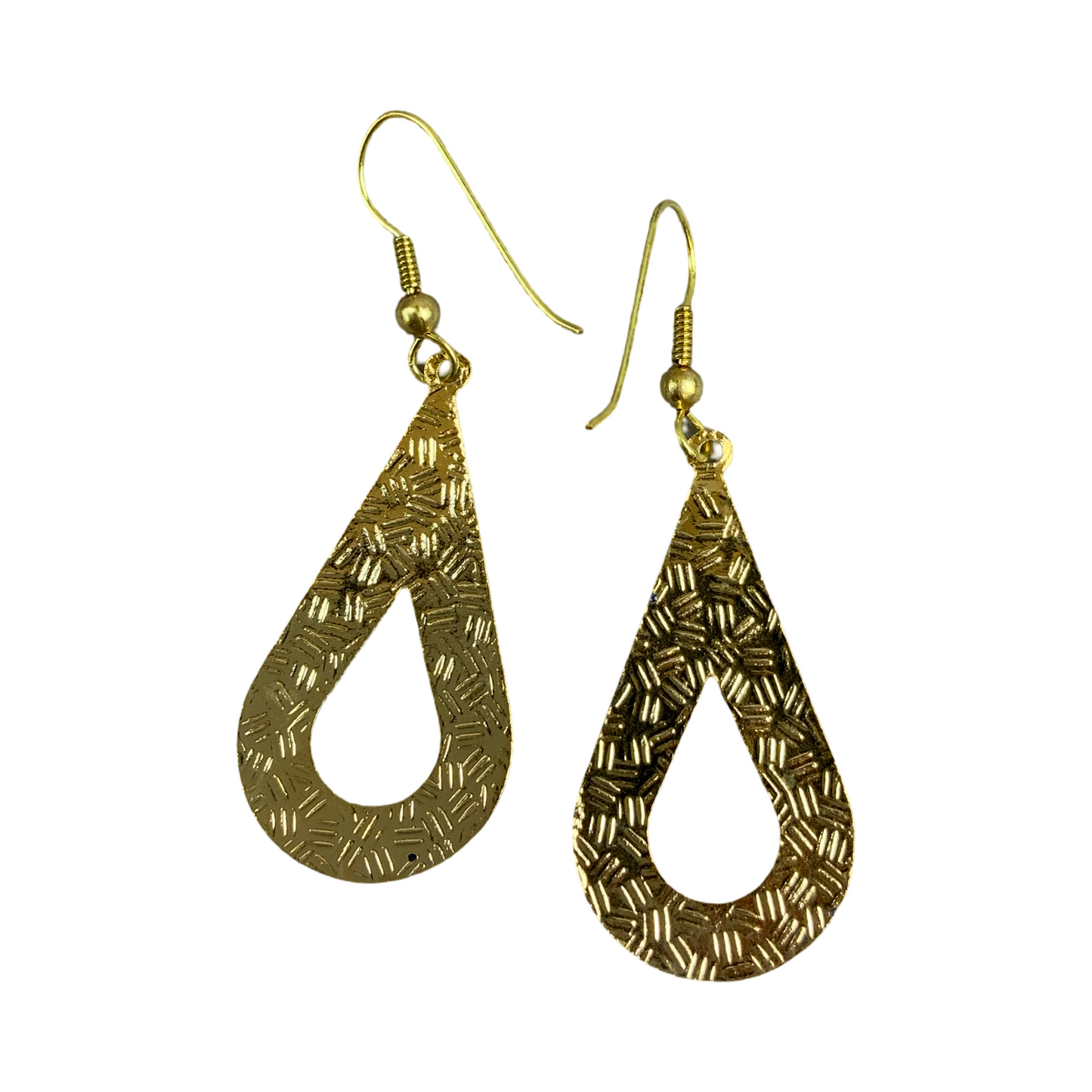 VTG 90S NAVY BLUE GREEN REDN GOLD ENAMEL FLORAL ART DECO TEARDROP EARRINGS ENV9