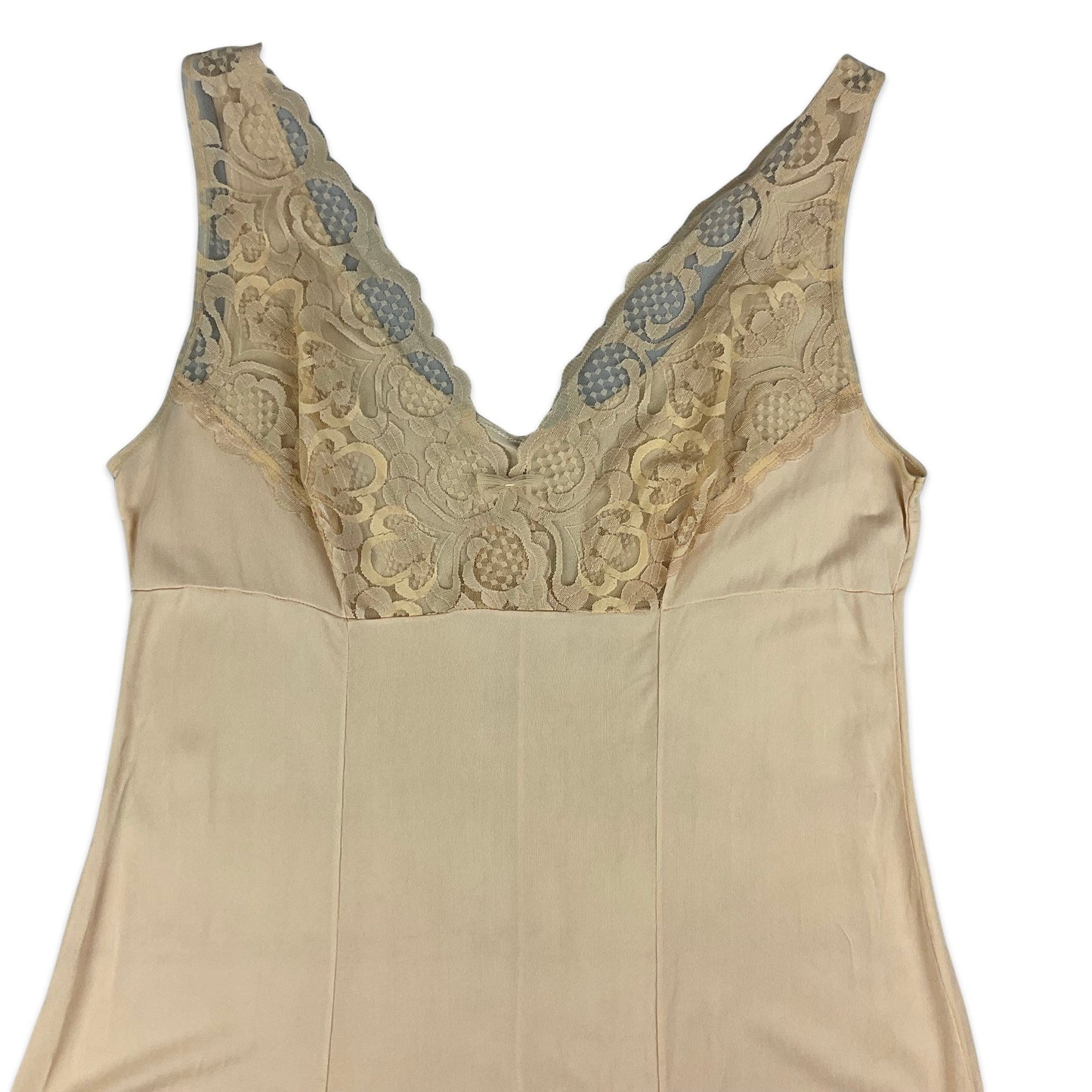 90s Light Peach Lace Slip Dress