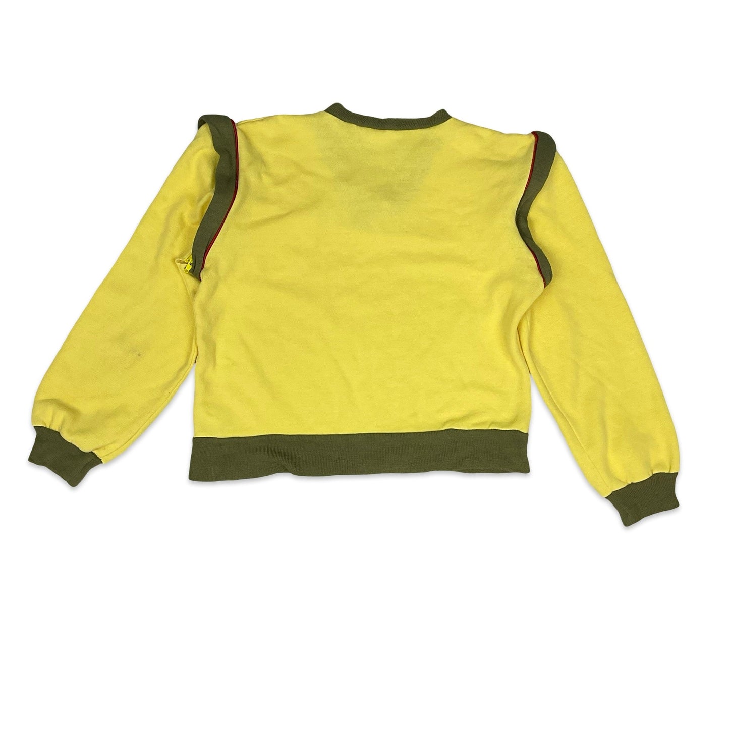 80s Yellow & Khaki Green Puma Jumper 12 14