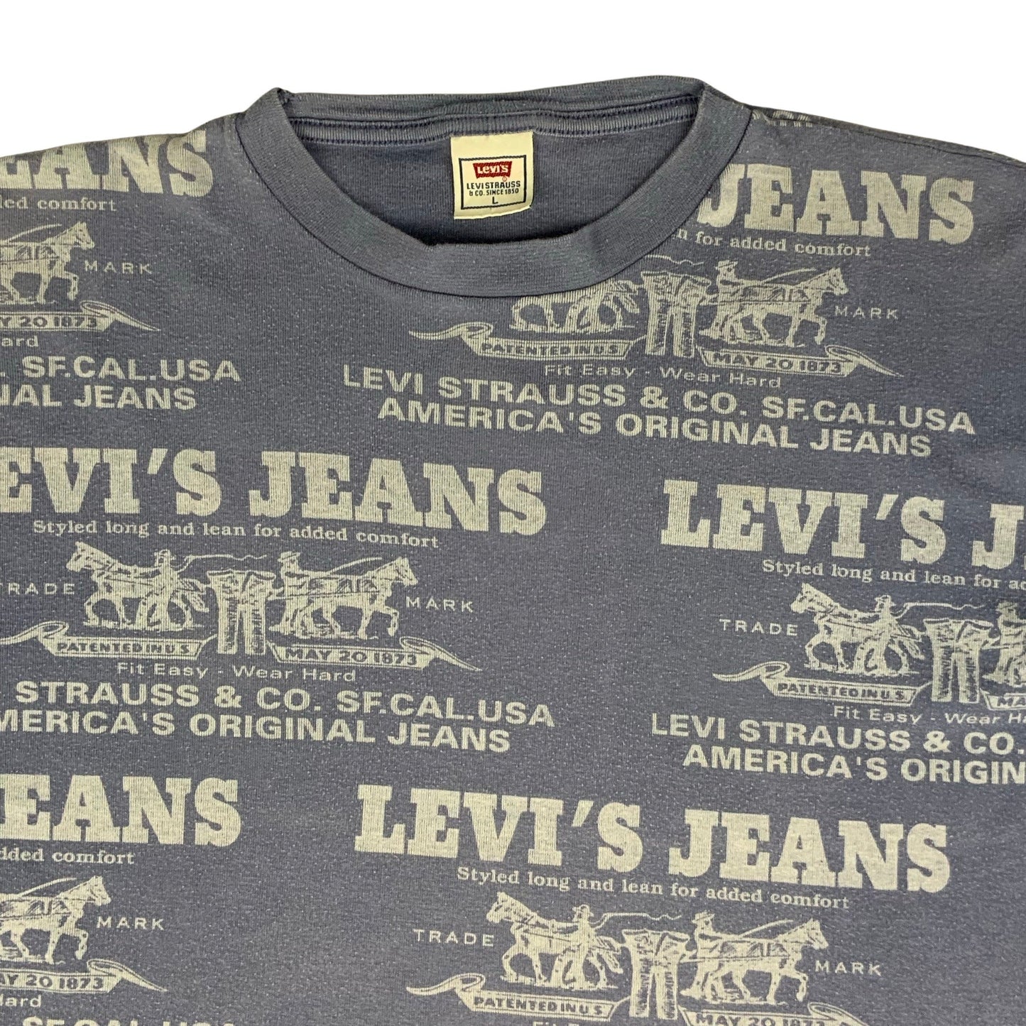 80s Levis Purple Western Print Tee S M L